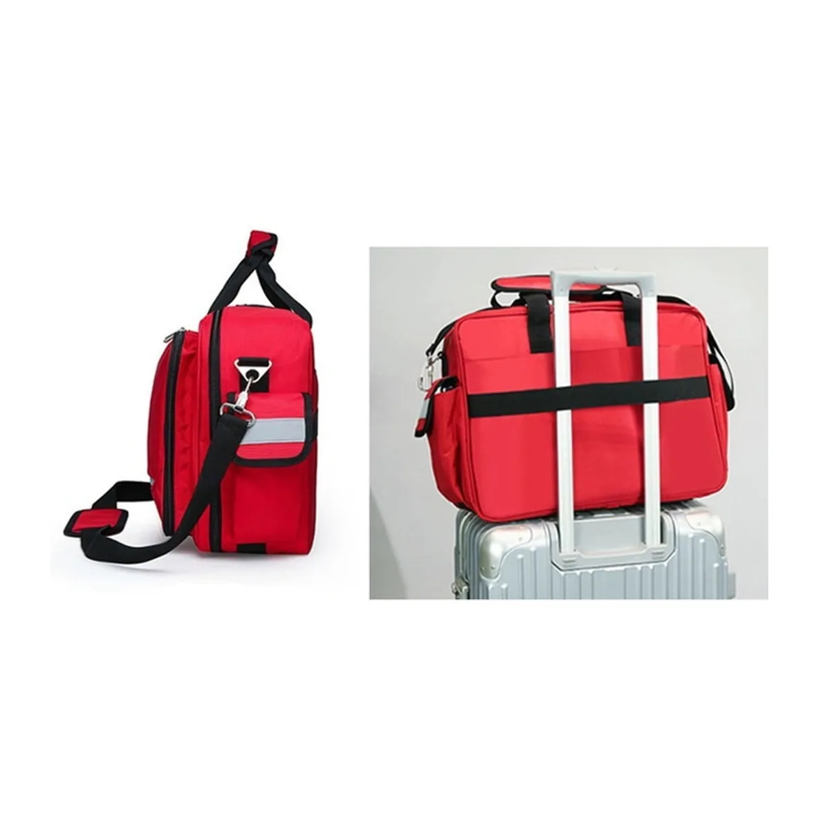 Red/Navy Blue emergency waist bags detail view 2 - SKU 0655