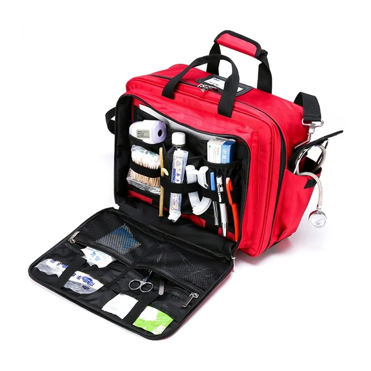 Red/Navy Blue emergency waist bags detail view 3 - SKU 0655
