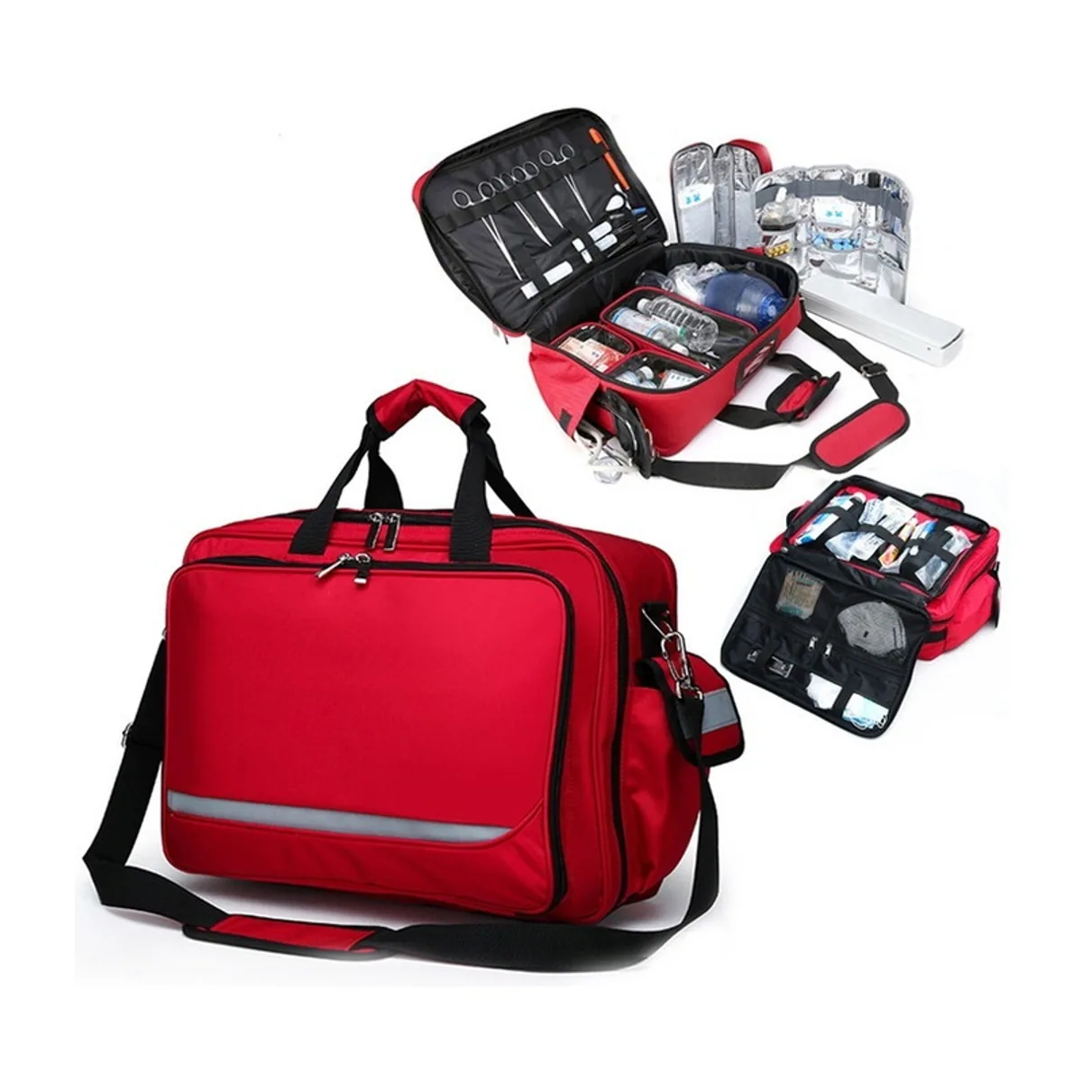 Red/Navy Blue emergency waist bags detail view 4 - SKU 0655
