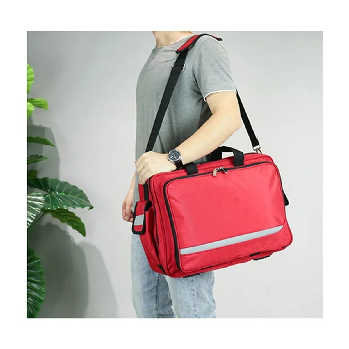 Red/Navy Blue emergency waist bags detail view 6 - SKU 0655