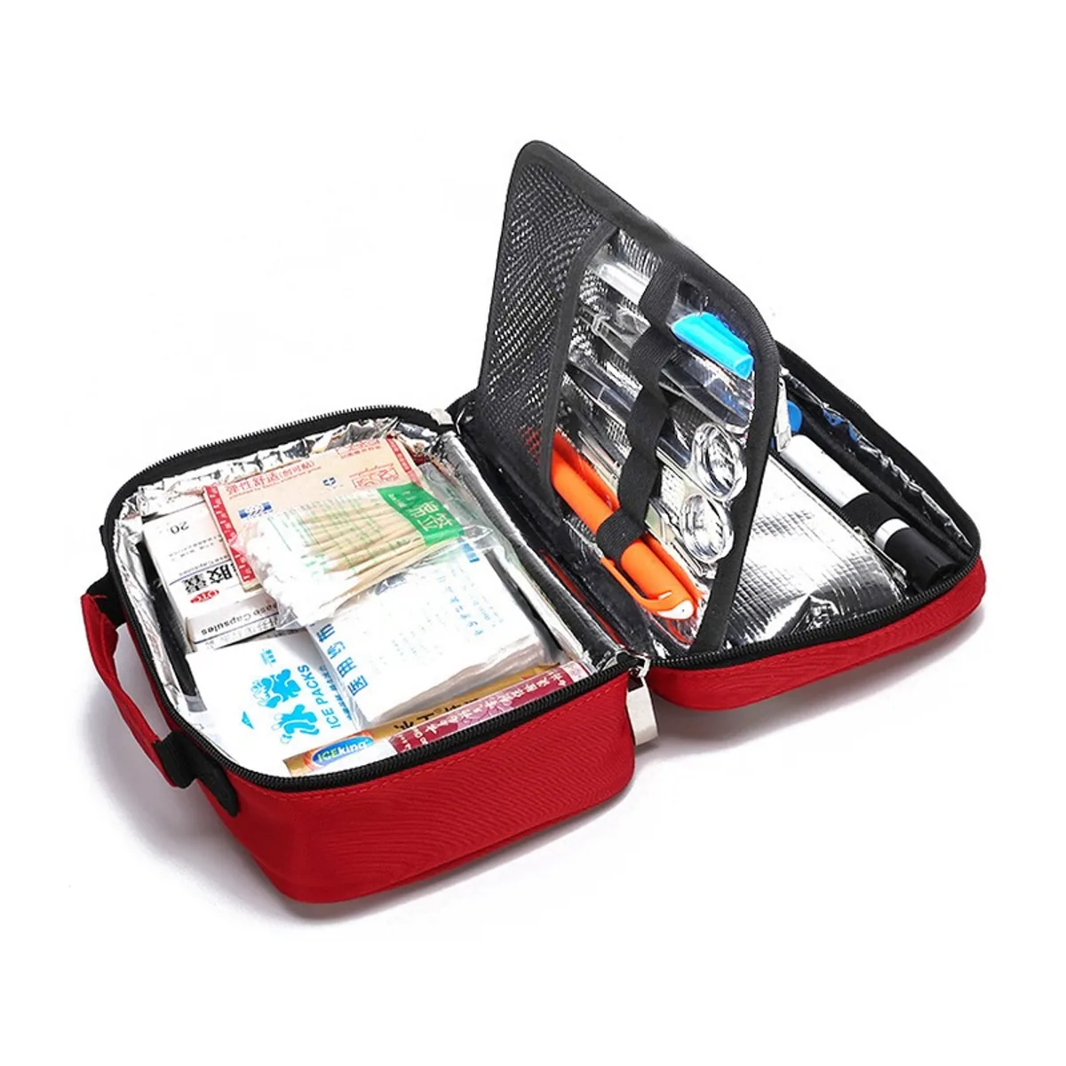 Red/Navy Blue emergency waist bags detail view 3 - SKU 06601