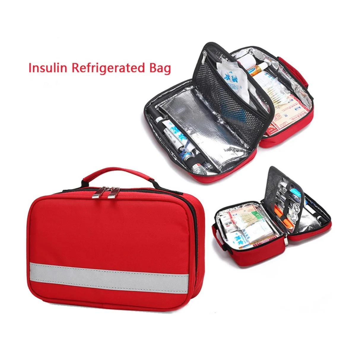 Red/Navy Blue emergency waist bags detail view 4 - SKU 06601