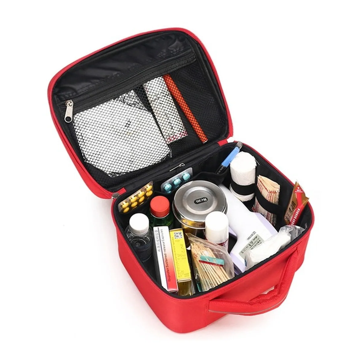 Red/Orange portable first aid bags detail view 3 - SKU 06603