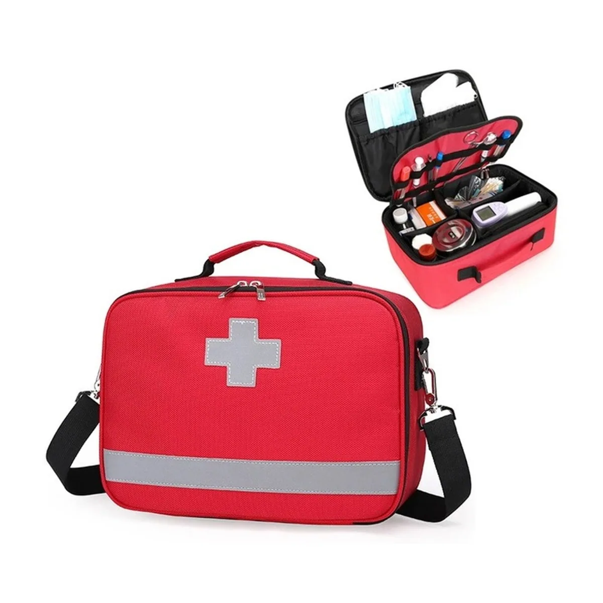 Red/Orange/Camouflage portable first aid bags detail view 1 - SKU 06604