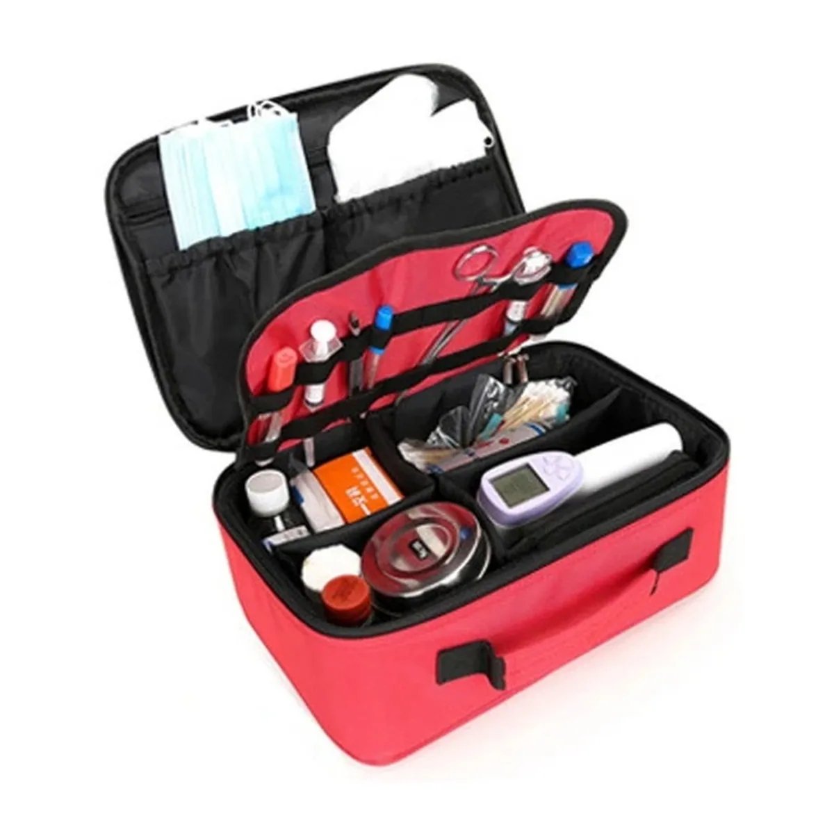 Red/Orange/Camouflage portable first aid bags detail view 2 - SKU 06604