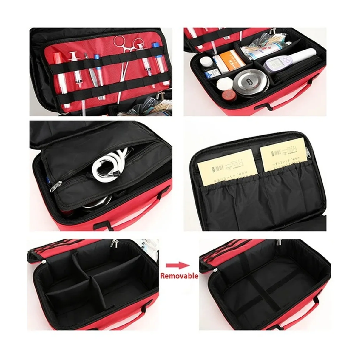 Red/Orange/Camouflage portable first aid bags detail view 5 - SKU 06604