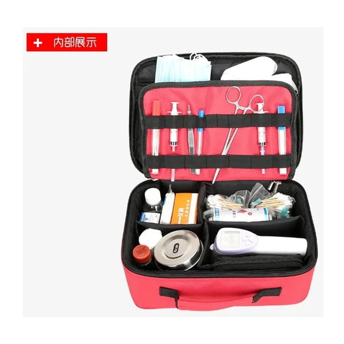 Red/Orange/Camouflage portable first aid bags detail view 6 - SKU 06604