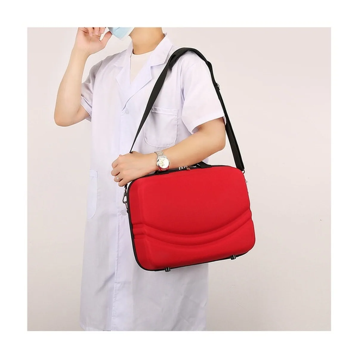 Red/Navy Blue/Military Green/Sky Blue emergency waist bags detail view 6 - SKU 06605