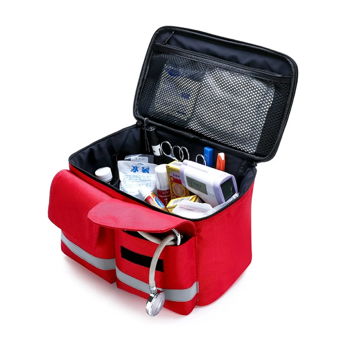 Red/Navy Blue emergency waist bags detail view 1 - SKU 06606
