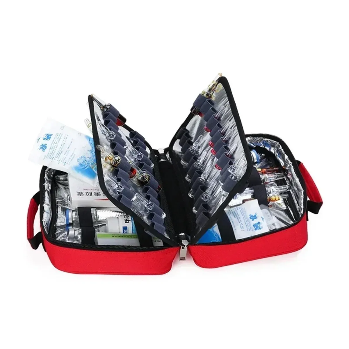 Red/Sky Blue/Navy Blue/Military Green portable first aid bags detail view 3 - SKU 06607