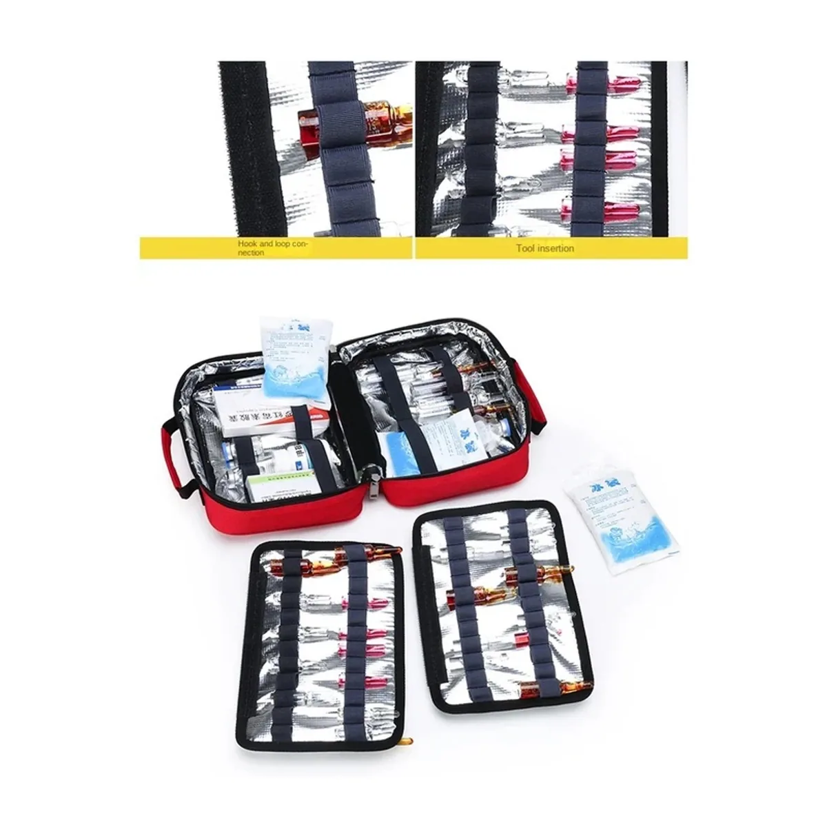 Red/Sky Blue/Navy Blue/Military Green portable first aid bags detail view 5 - SKU 06607