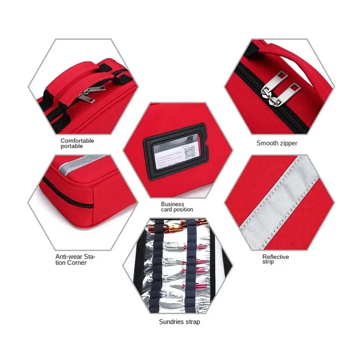 Red/Sky Blue/Navy Blue/Military Green portable first aid bags detail view 7 - SKU 06607