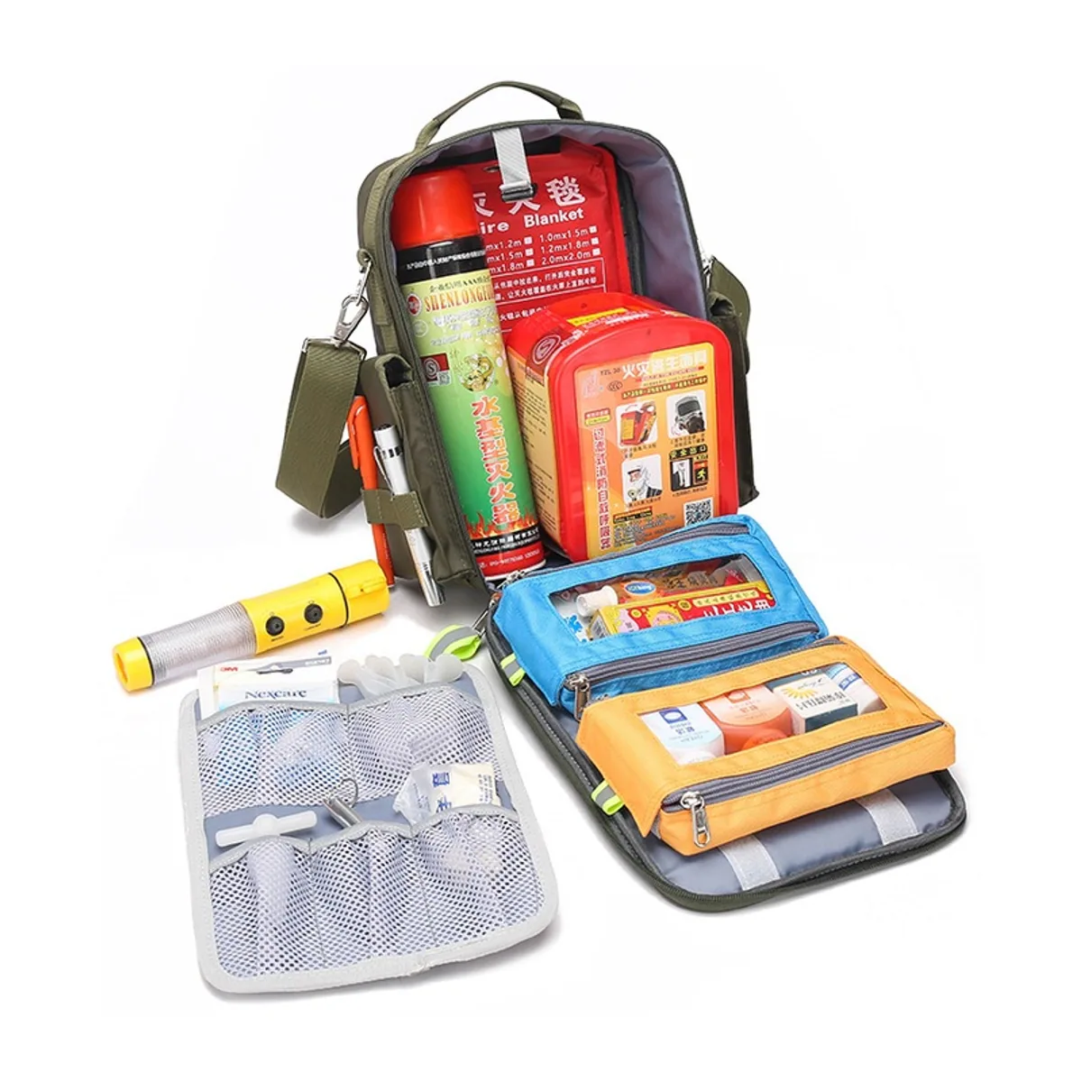 Red/Camouflage/Military Green portable first aid bags detail view 5 - SKU 06610