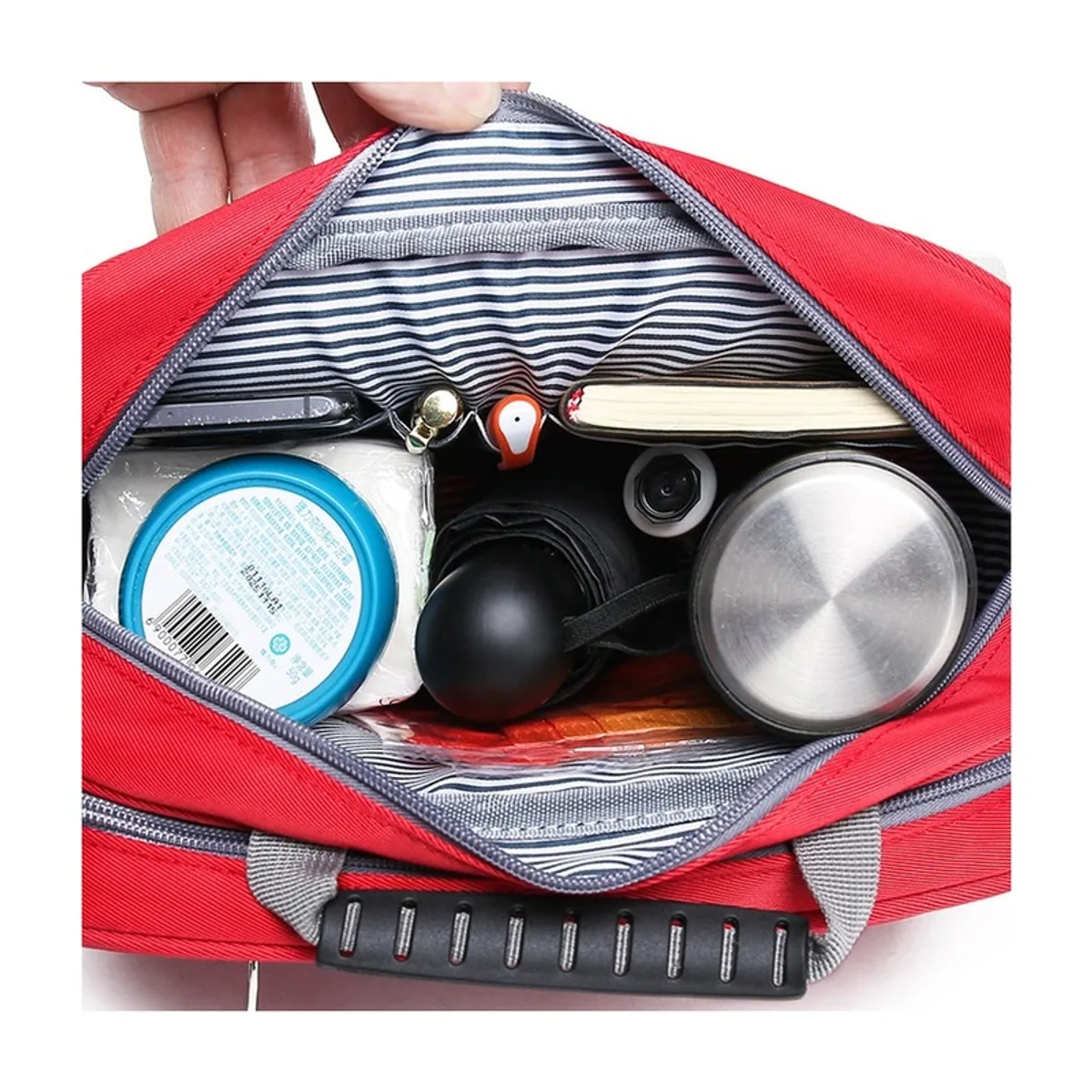 Red/Navy Blue/Military Green emergency waist bags detail view 6 - SKU 06611
