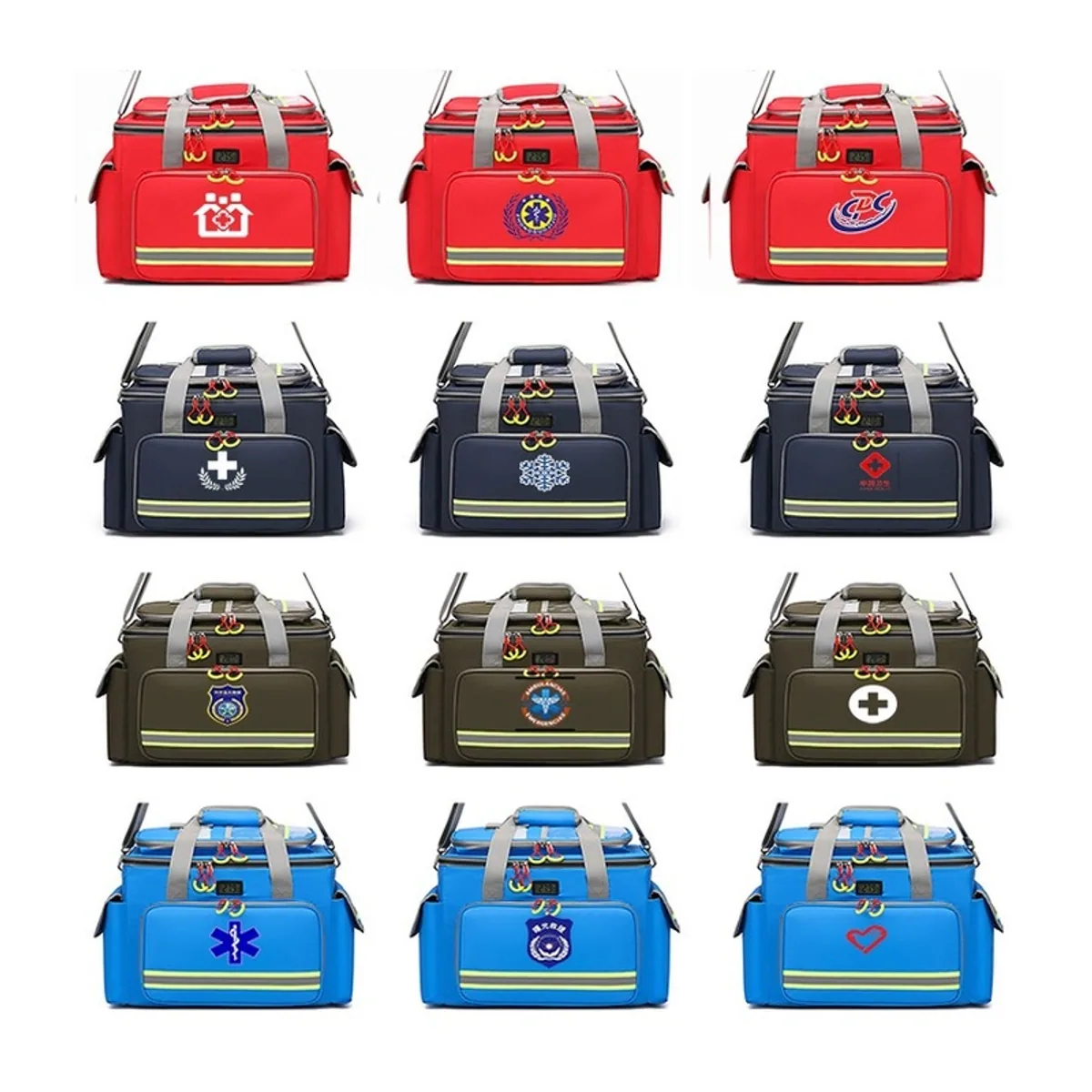 Red/Sky Blue/Navy Blue/Military Green portable first aid bags detail view 1 - SKU 06612