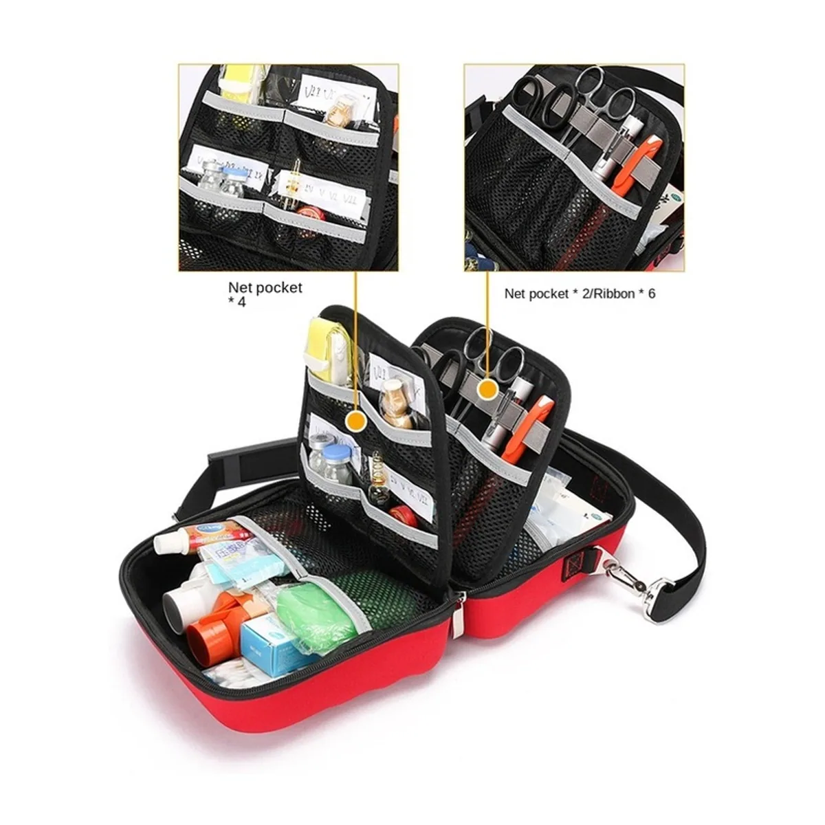 Red/Navy Blue emergency waist bags detail view 3 - SKU 06614