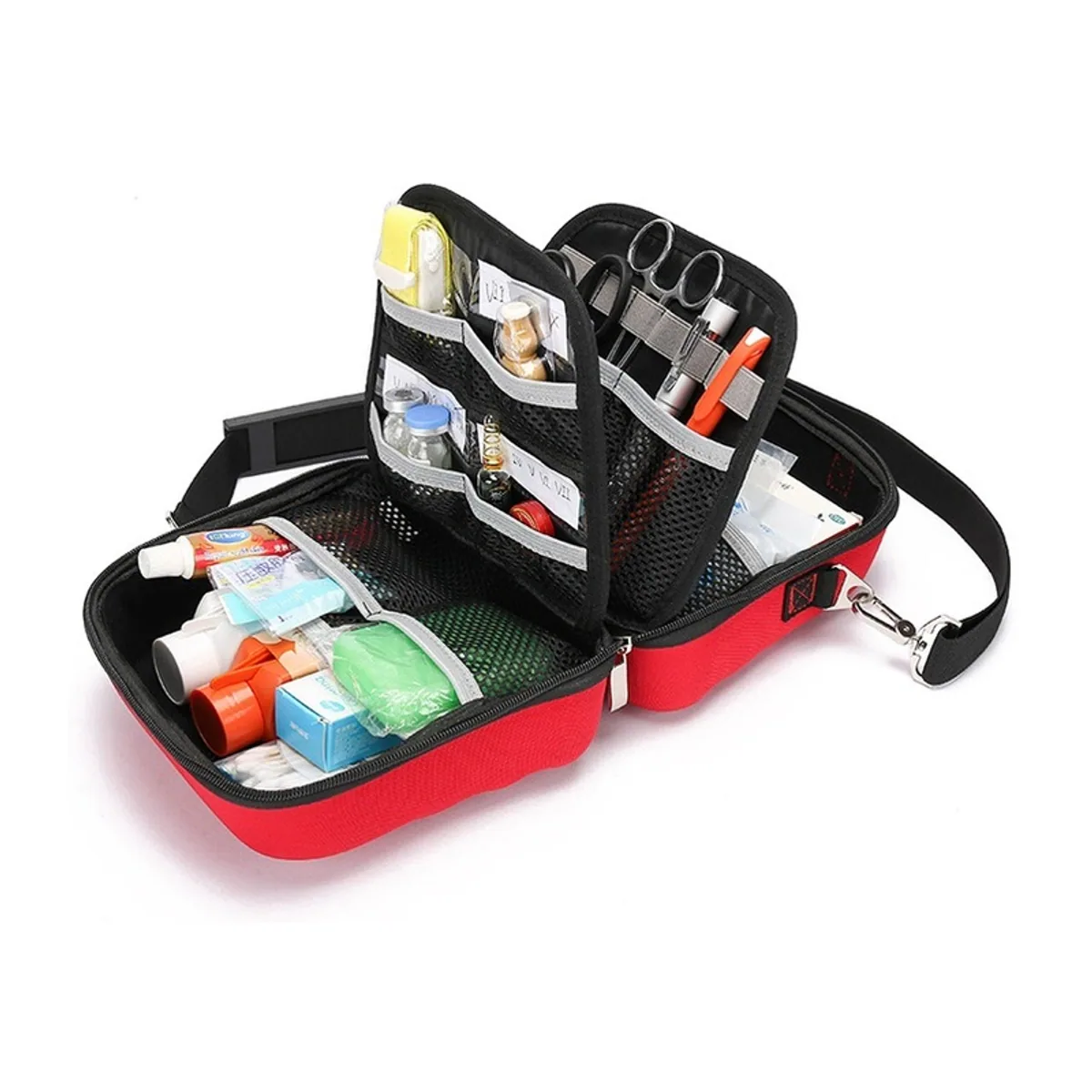 Red/Navy Blue emergency waist bags detail view 4 - SKU 06614
