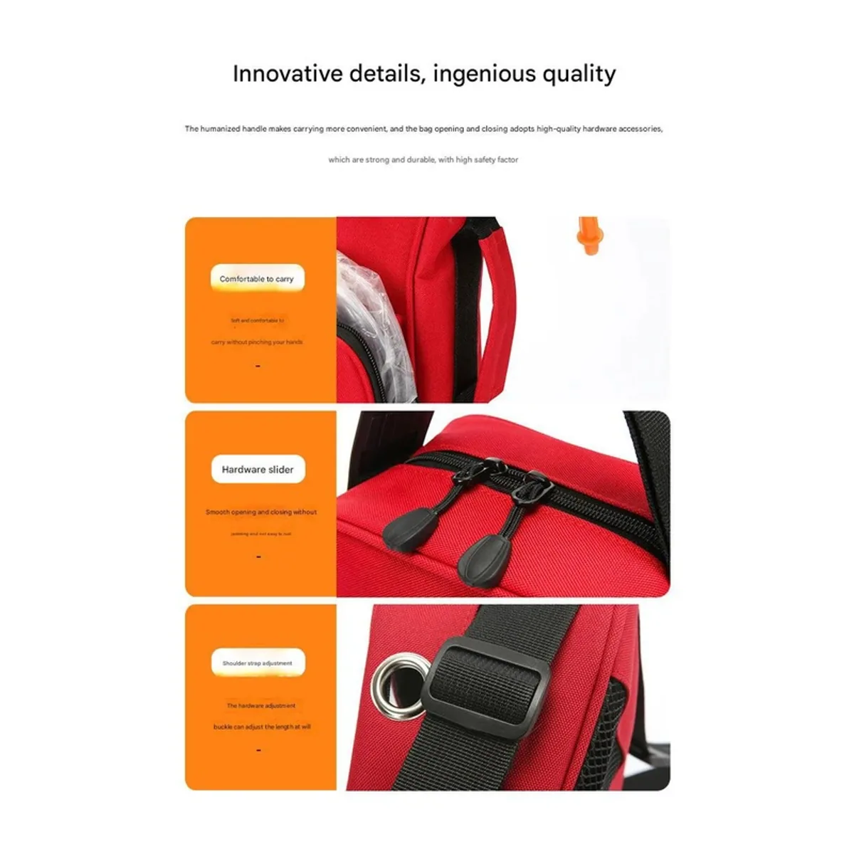 Red/Black/Navy portable first aid bags detail view 1 - SKU 06617