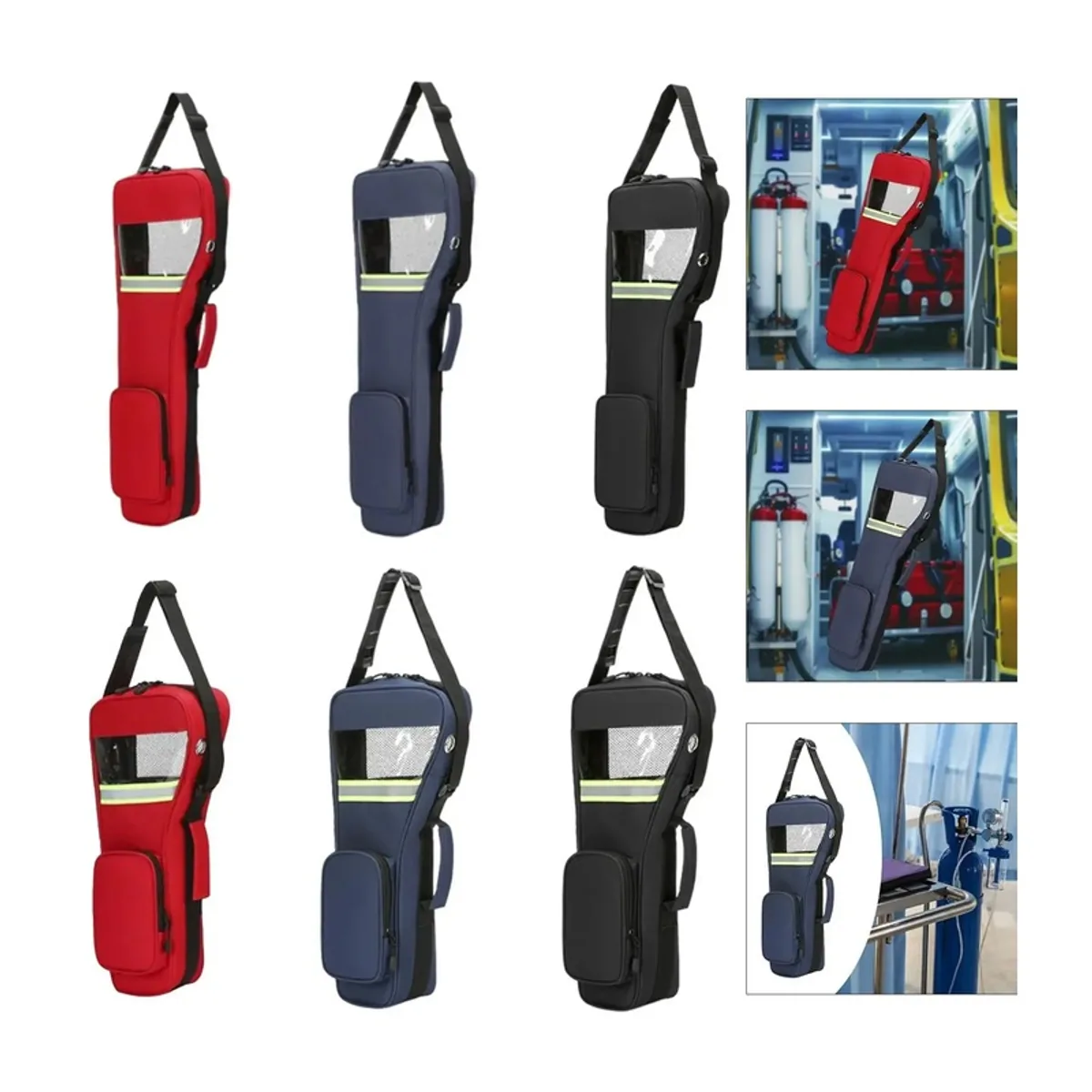 Red/Black/Navy portable first aid bags detail view 2 - SKU 06617