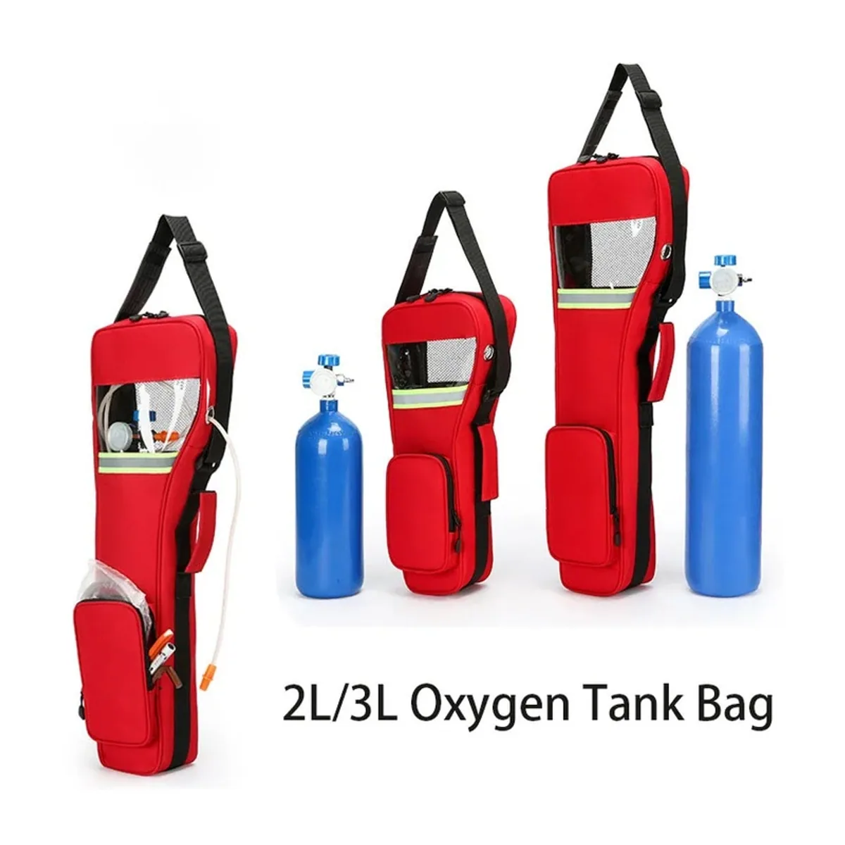 Red/Black/Navy portable first aid bags detail view 3 - SKU 06617
