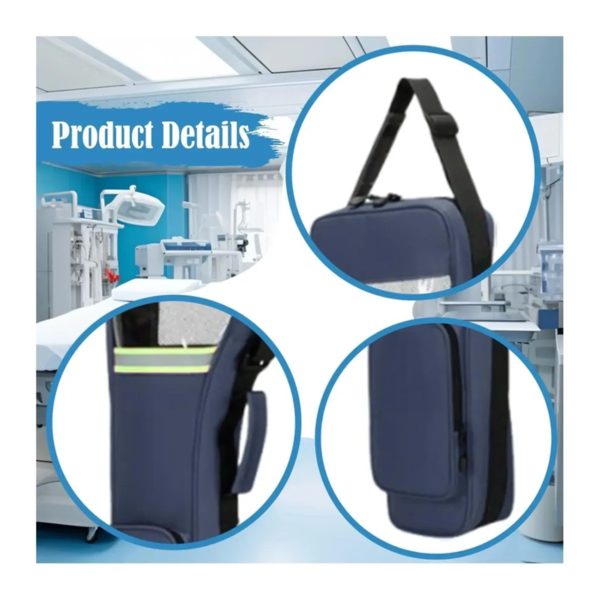 Red/Black/Navy portable first aid bags detail view 4 - SKU 06617