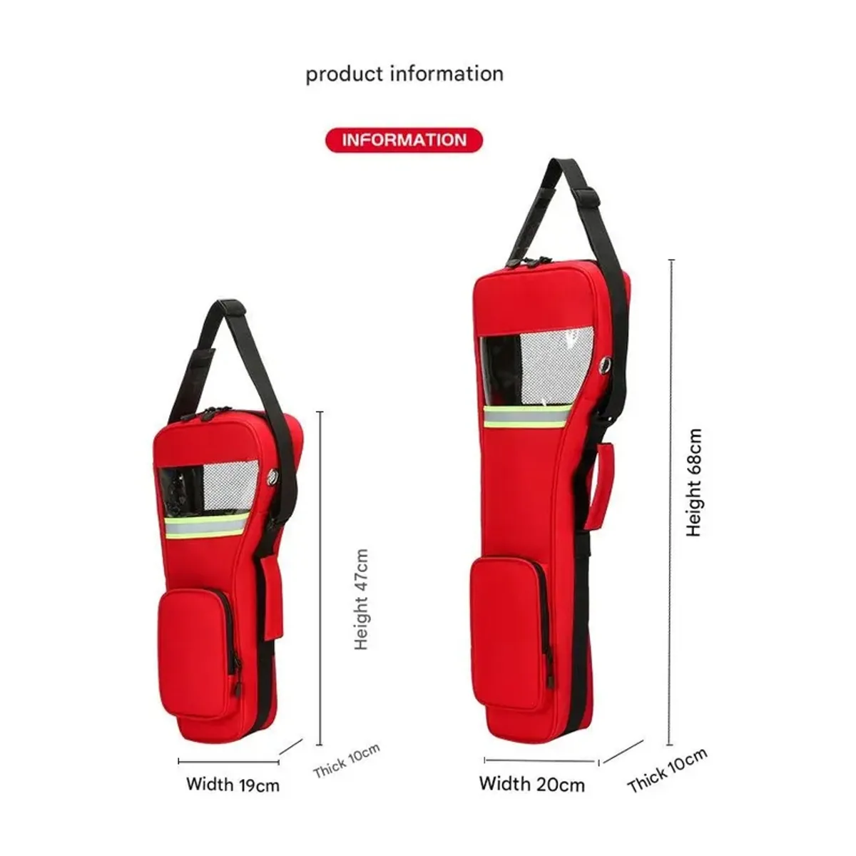 Red/Black/Navy portable first aid bags detail view 5 - SKU 06617