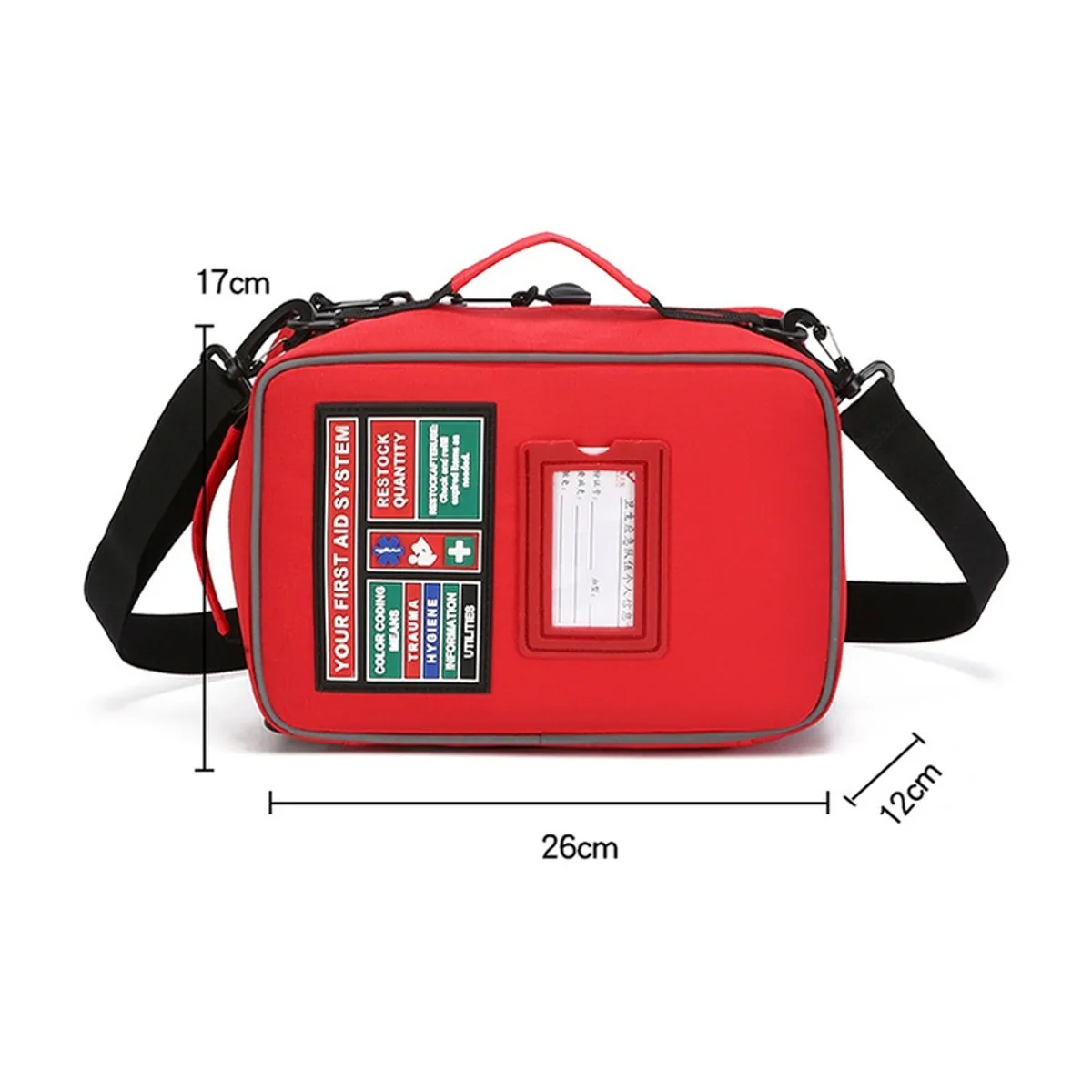 Red/Black/Military Green portable first aid bags detail view 1 - SKU 06619