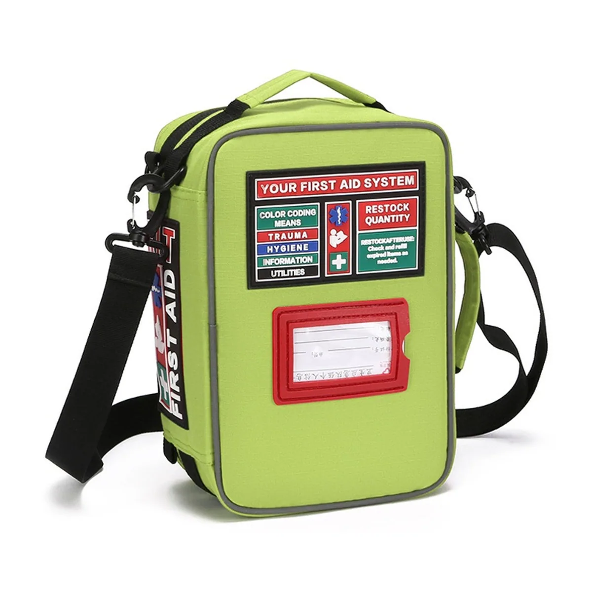 Red/Black/Military Green portable first aid bags detail view 3 - SKU 06619