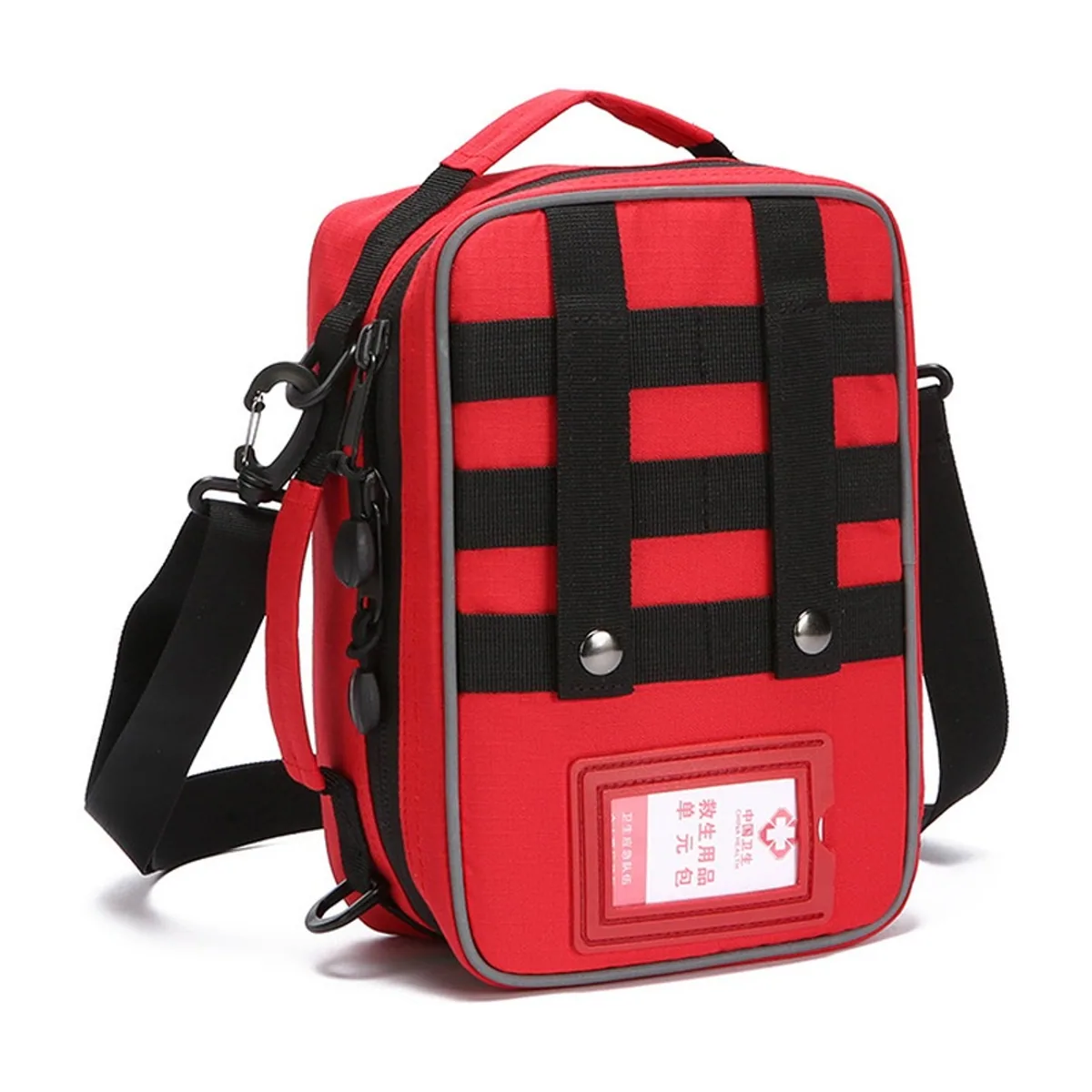 Red/Black/Military Green portable first aid bags detail view 4 - SKU 06619