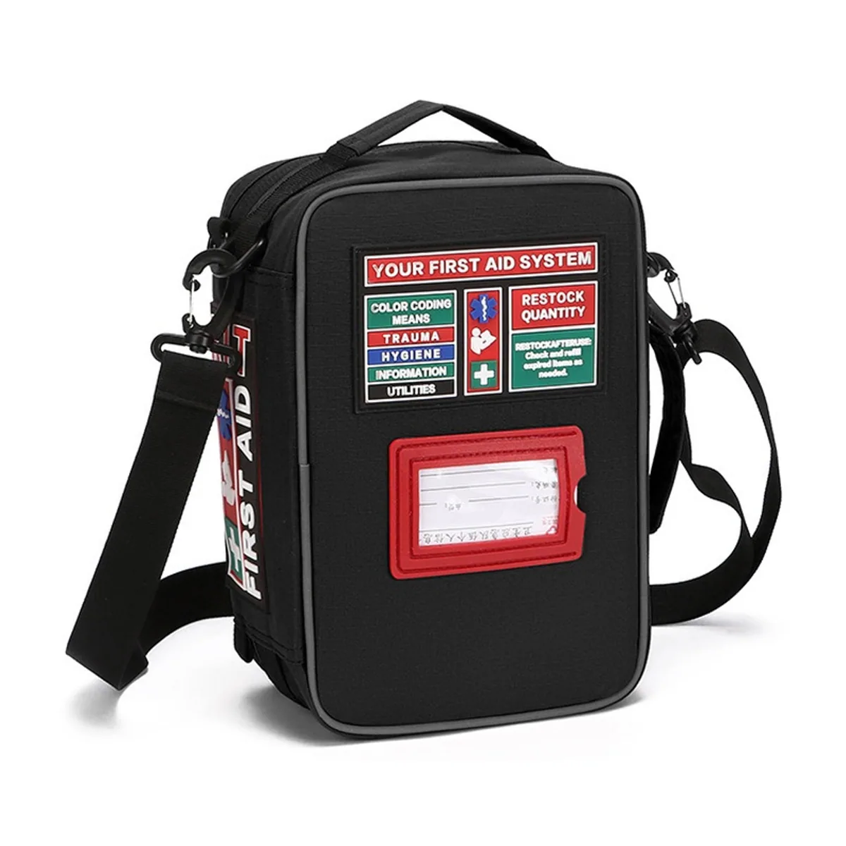 Red/Black/Military Green portable first aid bags detail view 5 - SKU 06619