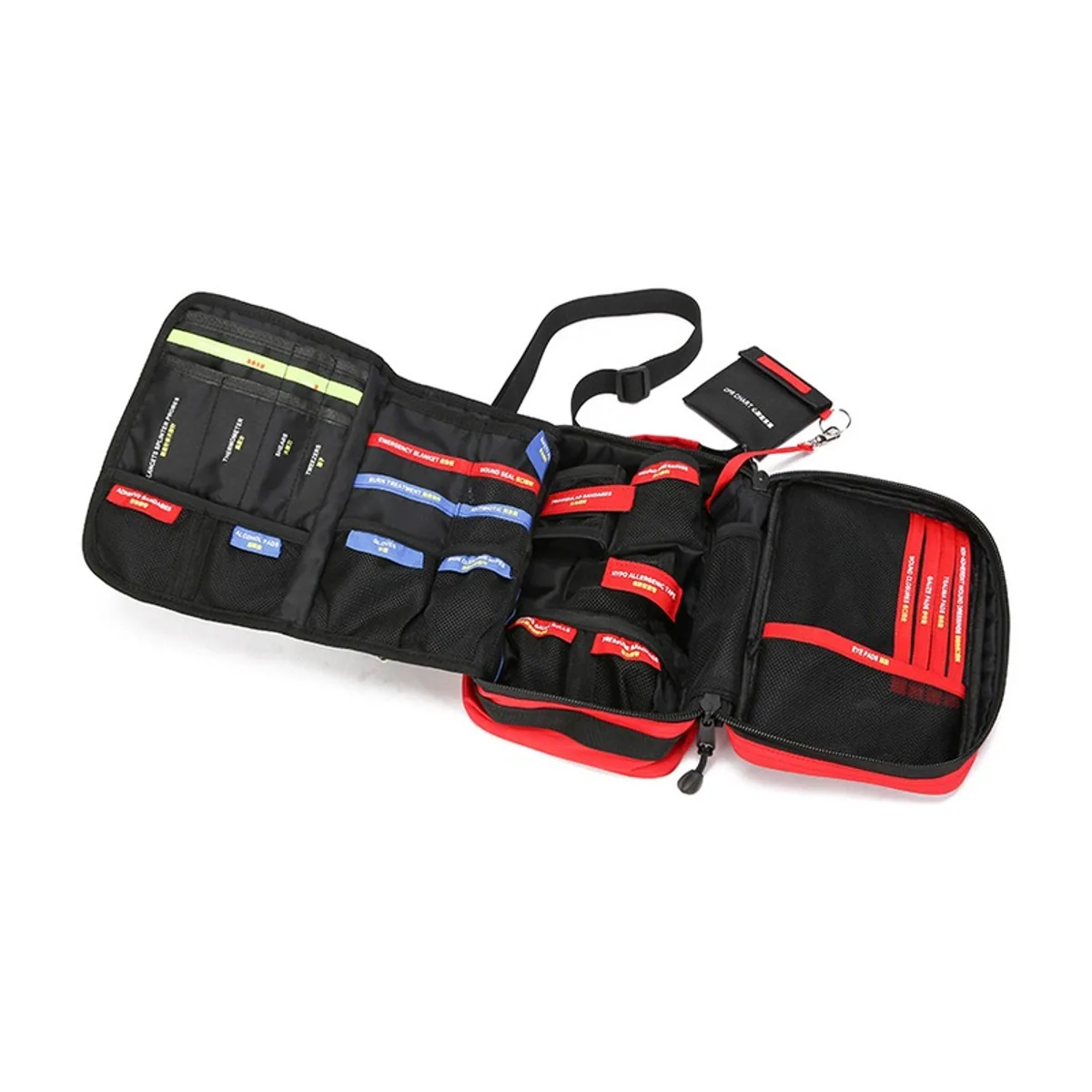 Red/Black/Military Green portable first aid bags detail view 7 - SKU 06619