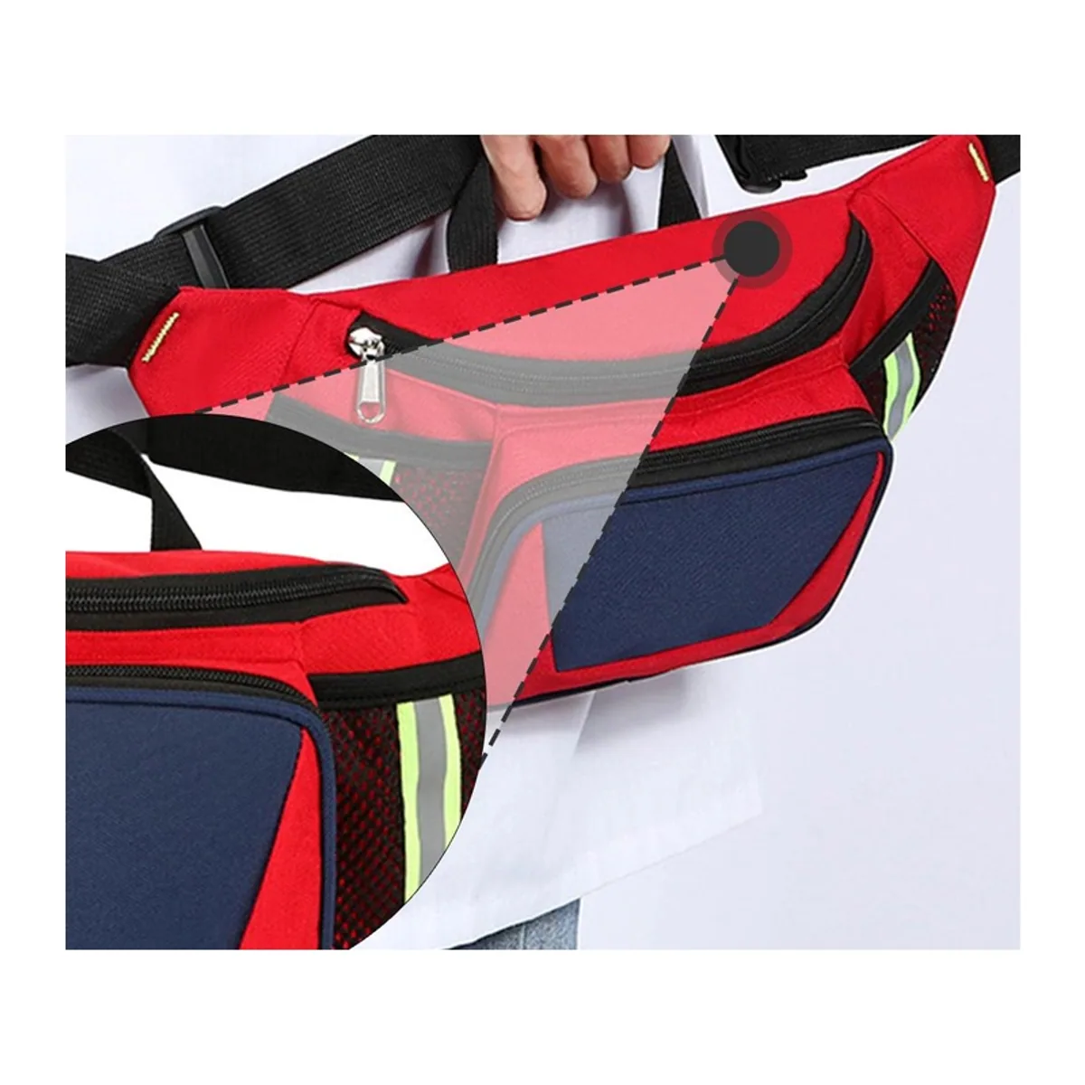 Red emergency waist bags detail view 7 - SKU 06620