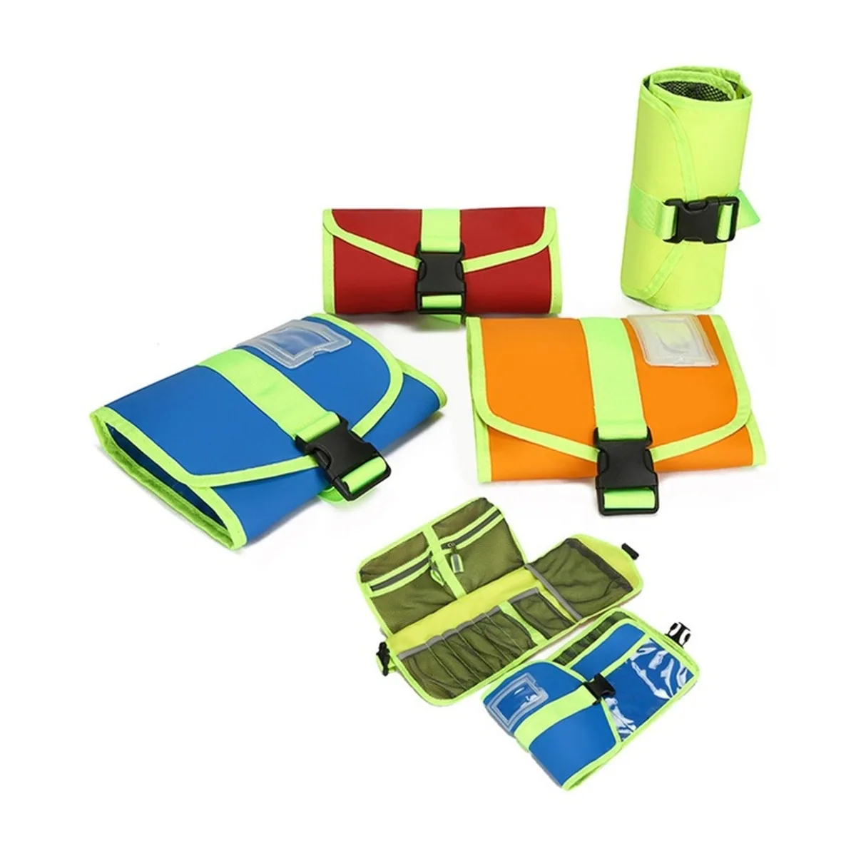 Red/Orange/Green/Blue emergency waist bags detail view 4 - SKU 06621
