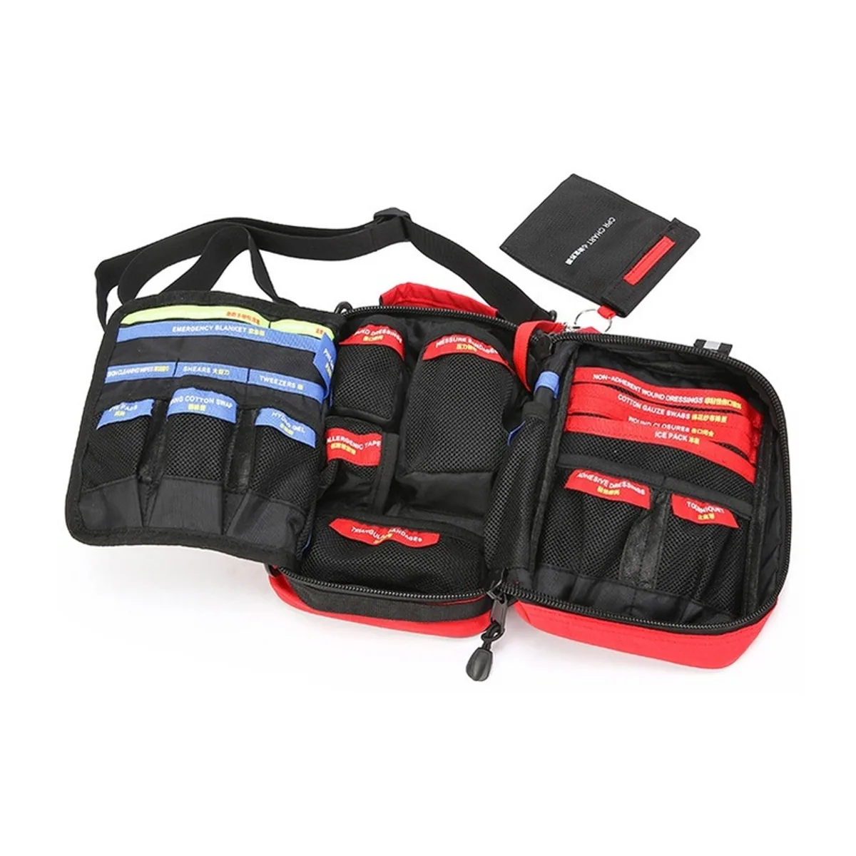 Red/Black/Military Green emergency waist bags detail view 1 - SKU 06622