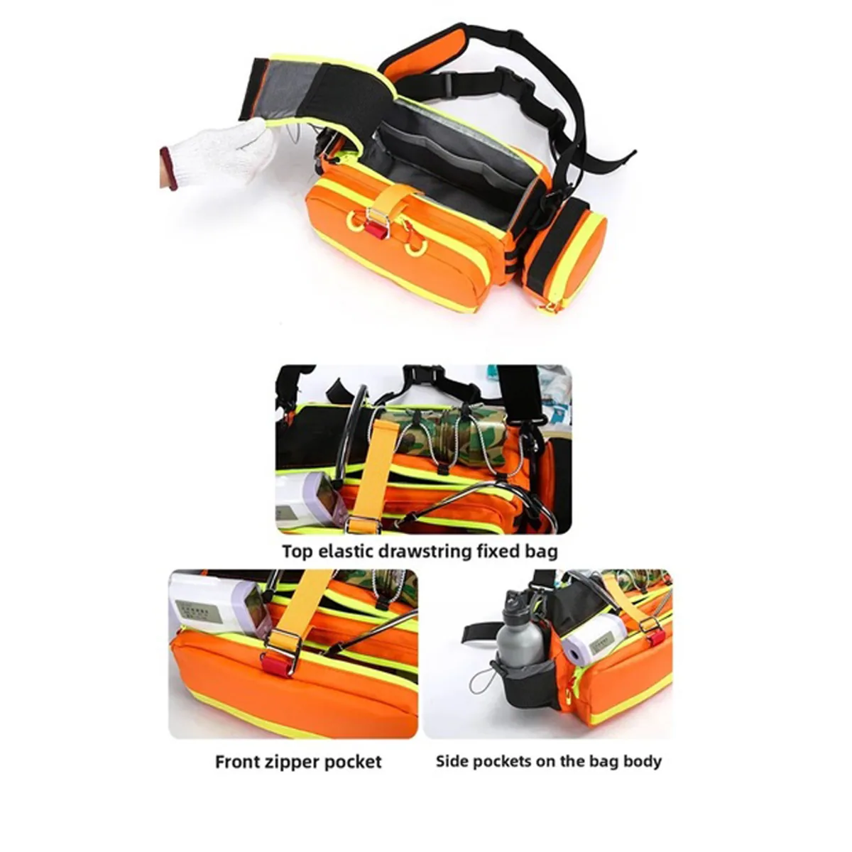 Red/Orange/Navy/Red+Bag/Orange+Bag/Navy+Bag emergency waist bags detail view 4 - SKU 06623