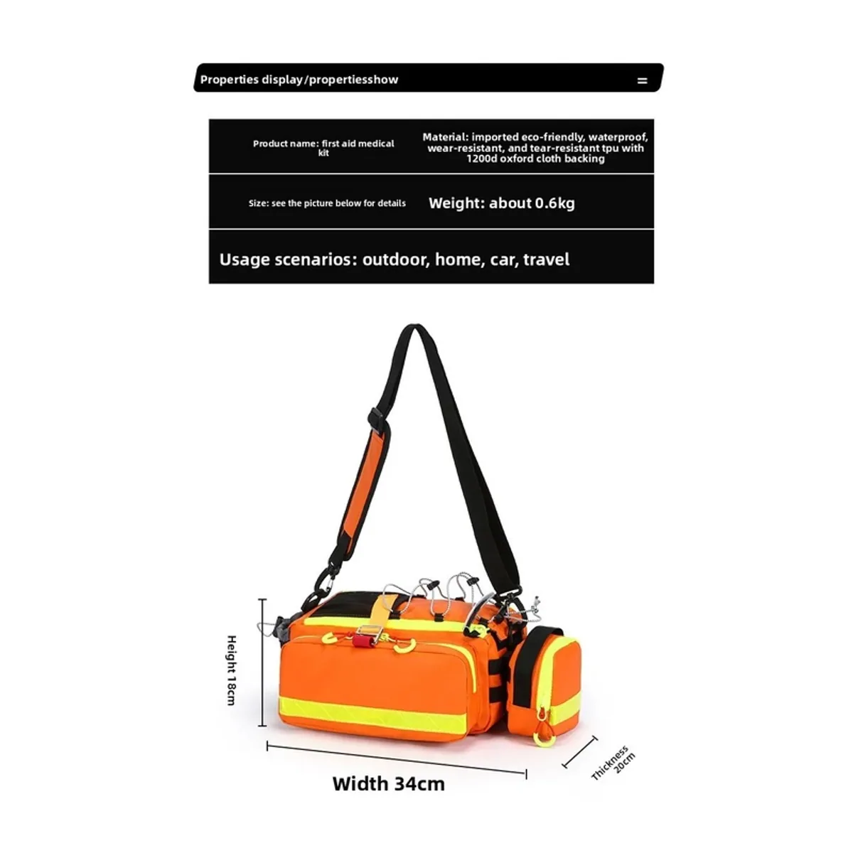 Red/Orange/Navy/Red+Bag/Orange+Bag/Navy+Bag emergency waist bags detail view 6 - SKU 06623