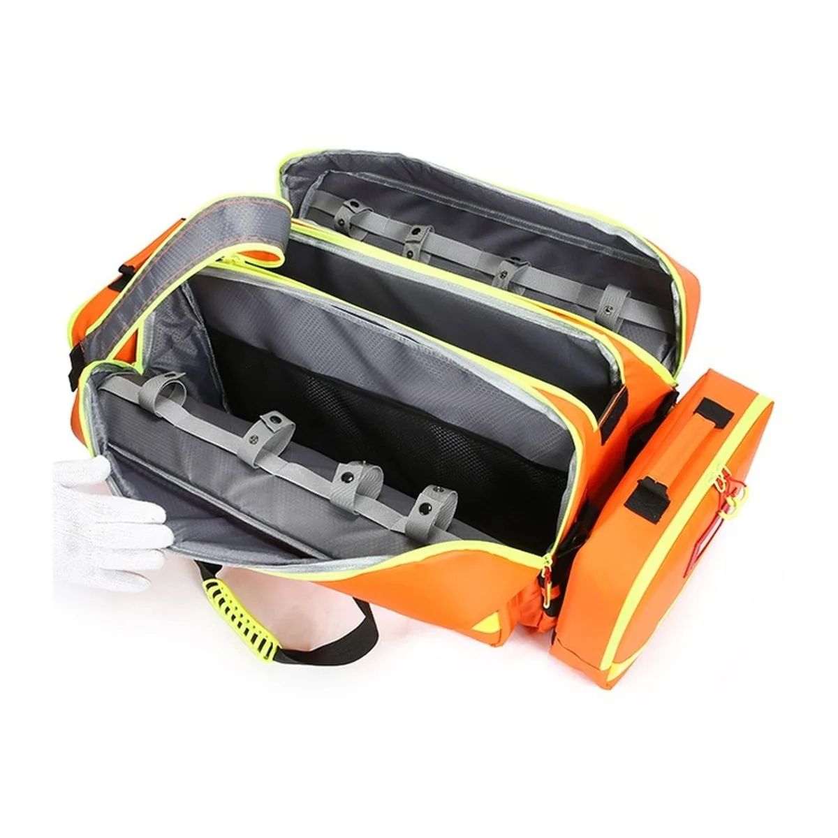 Red/Orange/Royal Blue portable first aid bags detail view 1 - SKU 06624