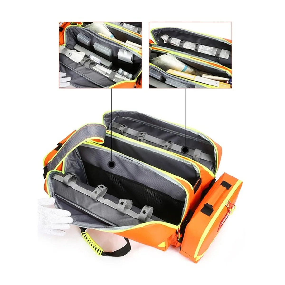 Red/Orange/Royal Blue portable first aid bags detail view 3 - SKU 06624