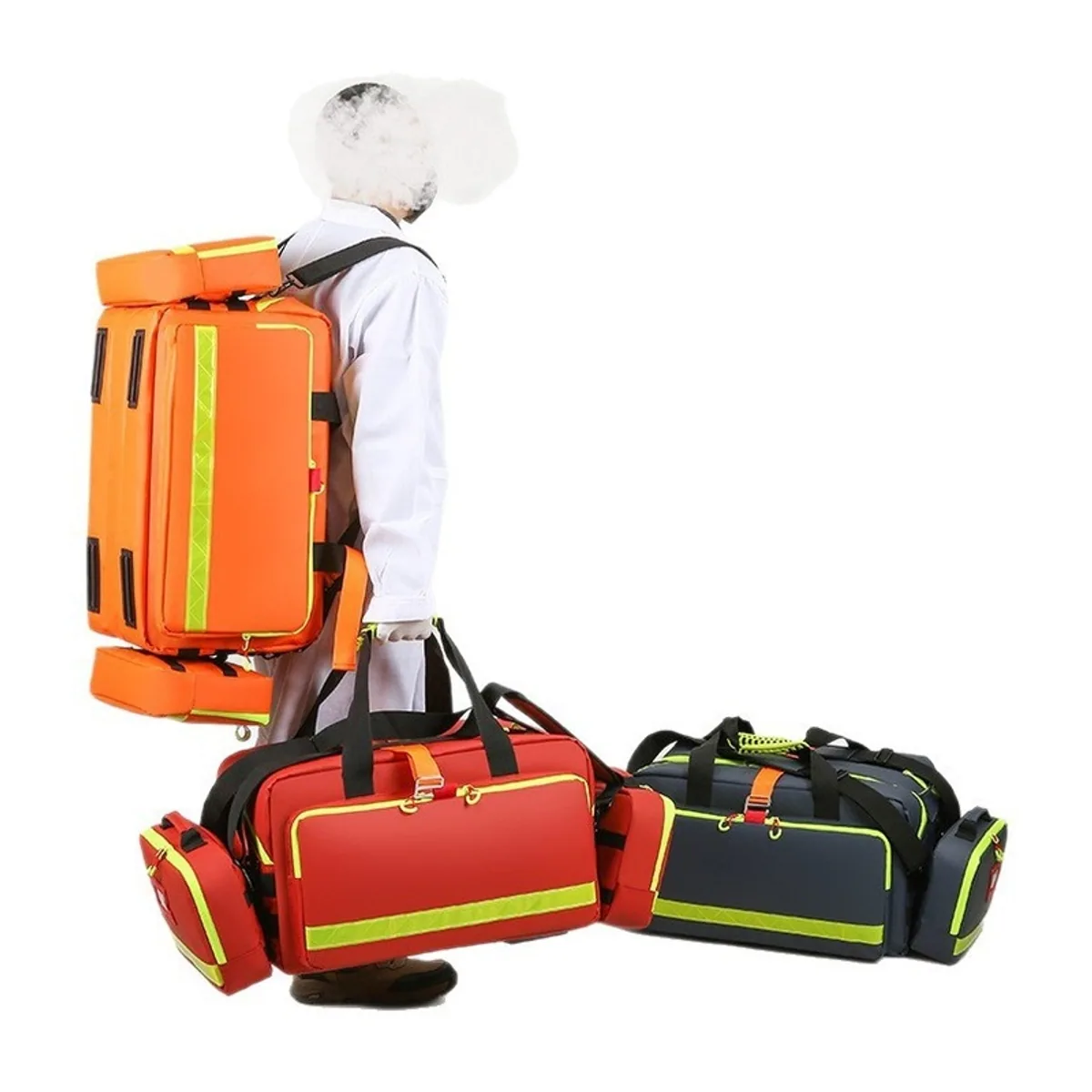 Red/Orange/Royal Blue portable first aid bags detail view 6 - SKU 06624
