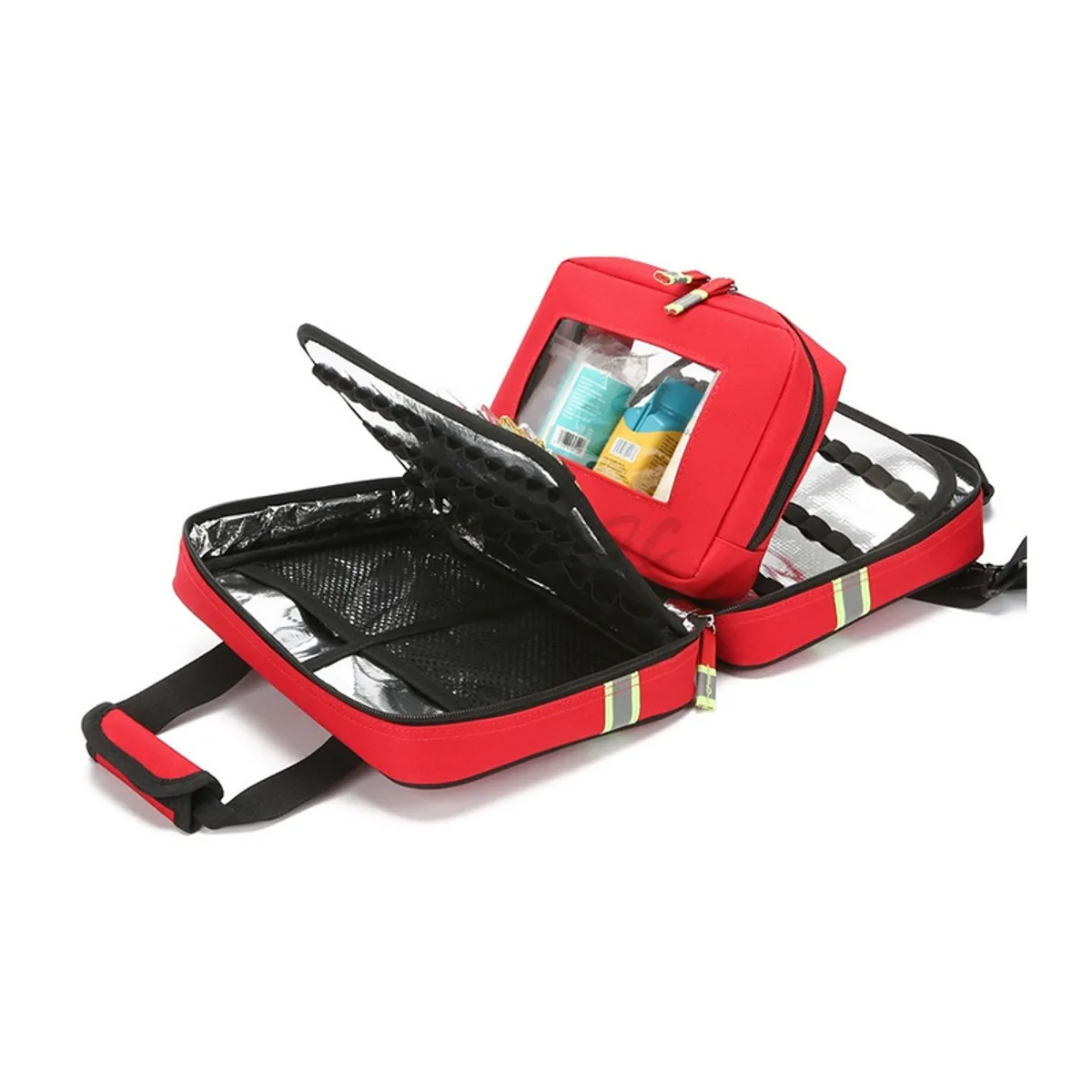 Red/Navy Blue portable first aid bags detail view 2 - SKU 06625