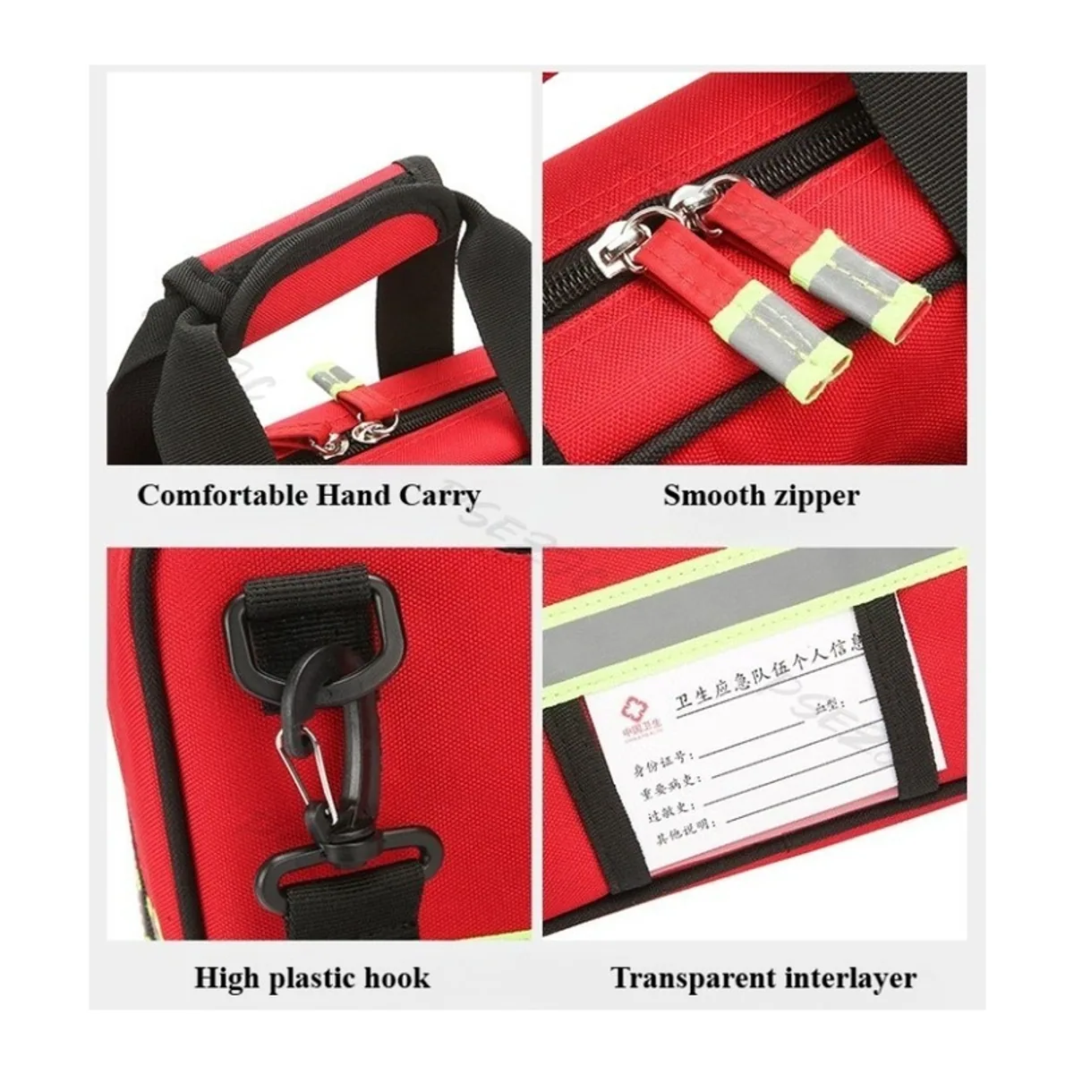 Red/Navy Blue portable first aid bags detail view 5 - SKU 06625
