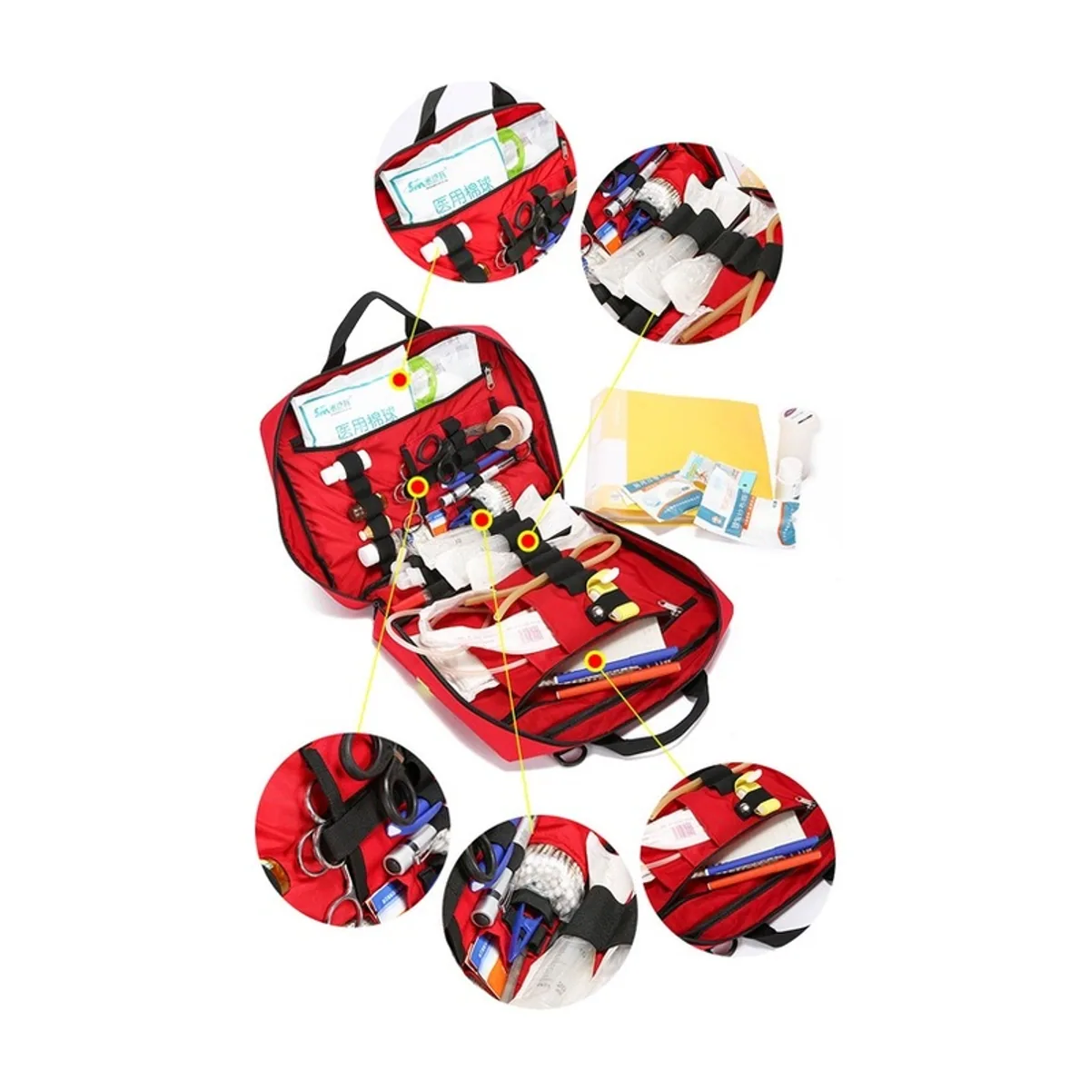 Red/Royal Blue portable first aid bags detail view 3 - SKU 06628