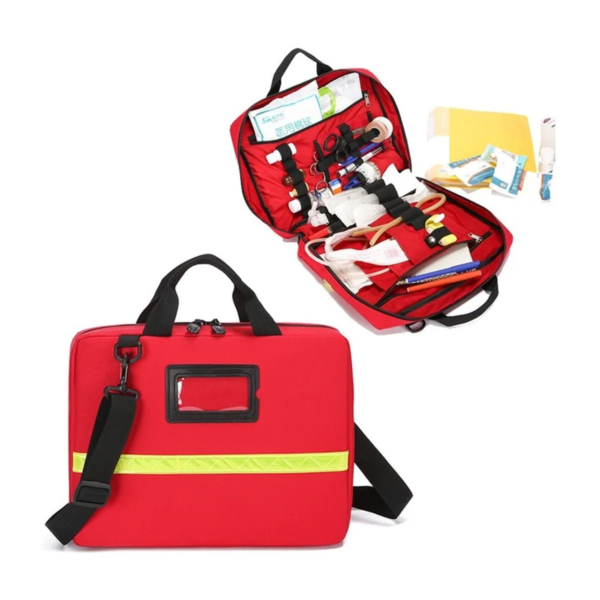 Red/Royal Blue portable first aid bags detail view 4 - SKU 06628