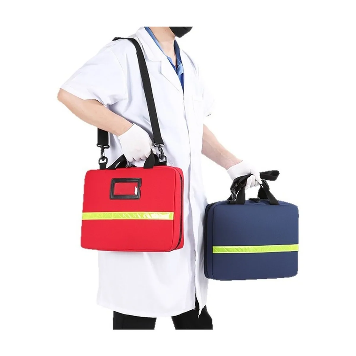 Red/Royal Blue portable first aid bags detail view 7 - SKU 06628
