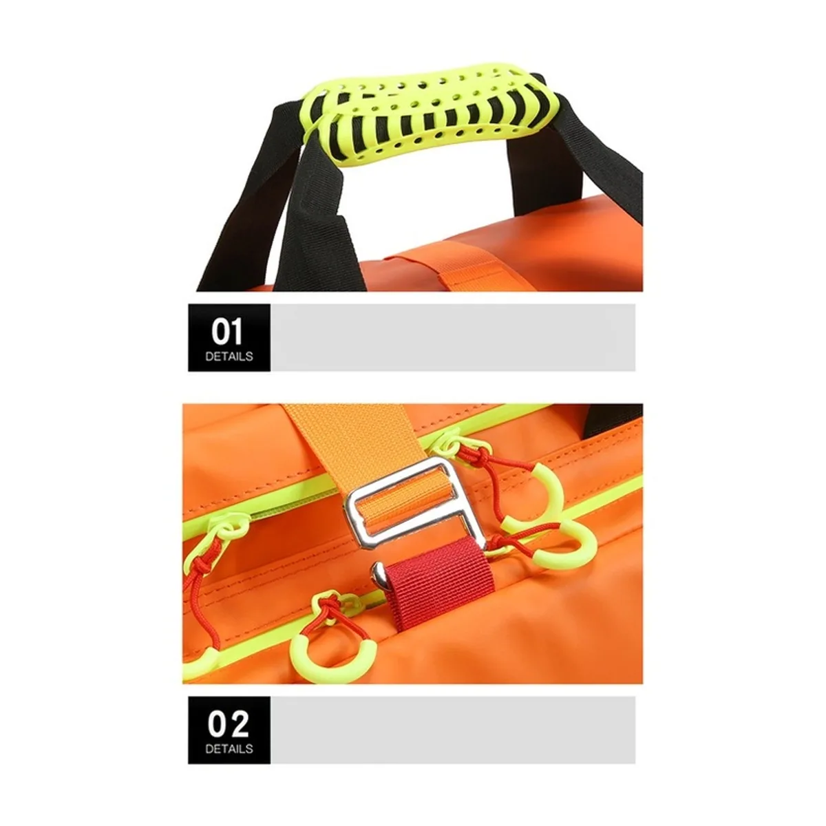 Red/Orange/Royal Blue portable first aid bags detail view 2 - SKU 06629
