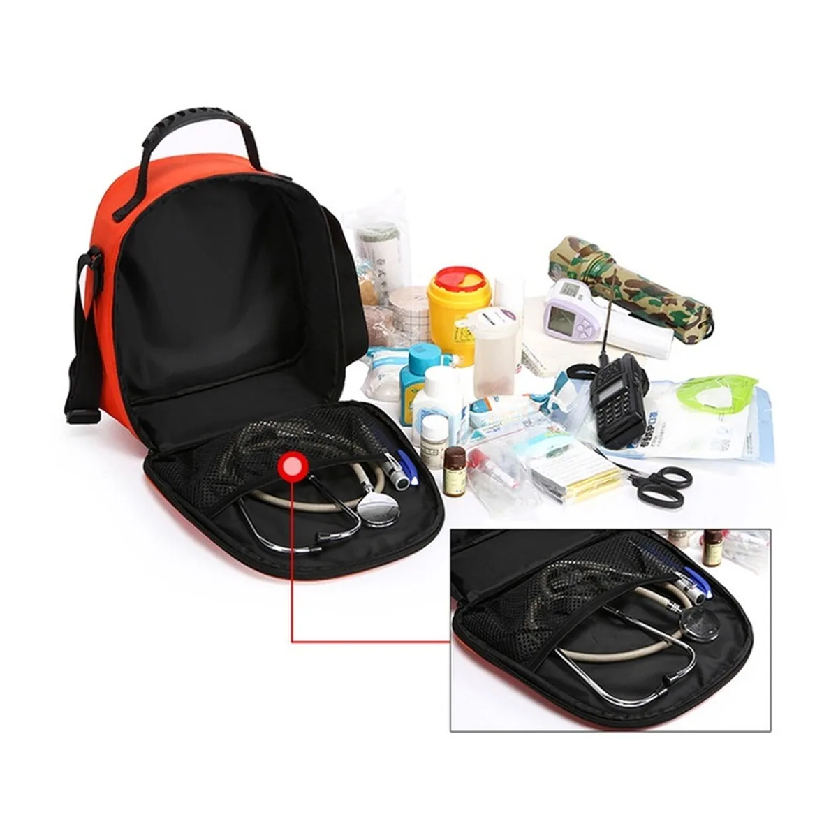 Orange waterproof pvc rescue bags detail view 1 - SKU 06640
