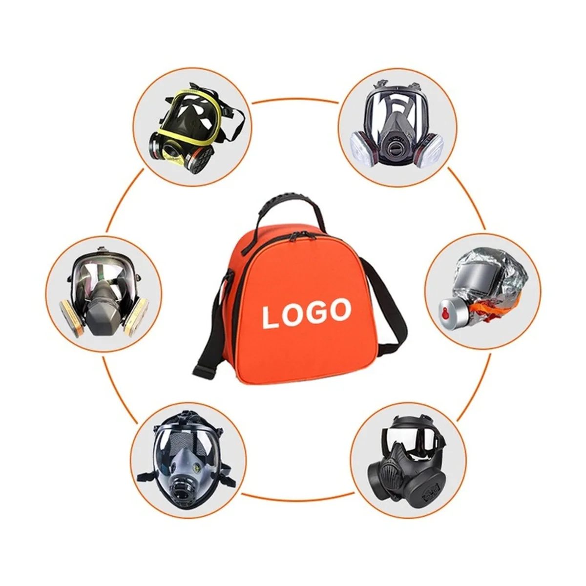 Orange waterproof pvc rescue bags detail view 2 - SKU 06640