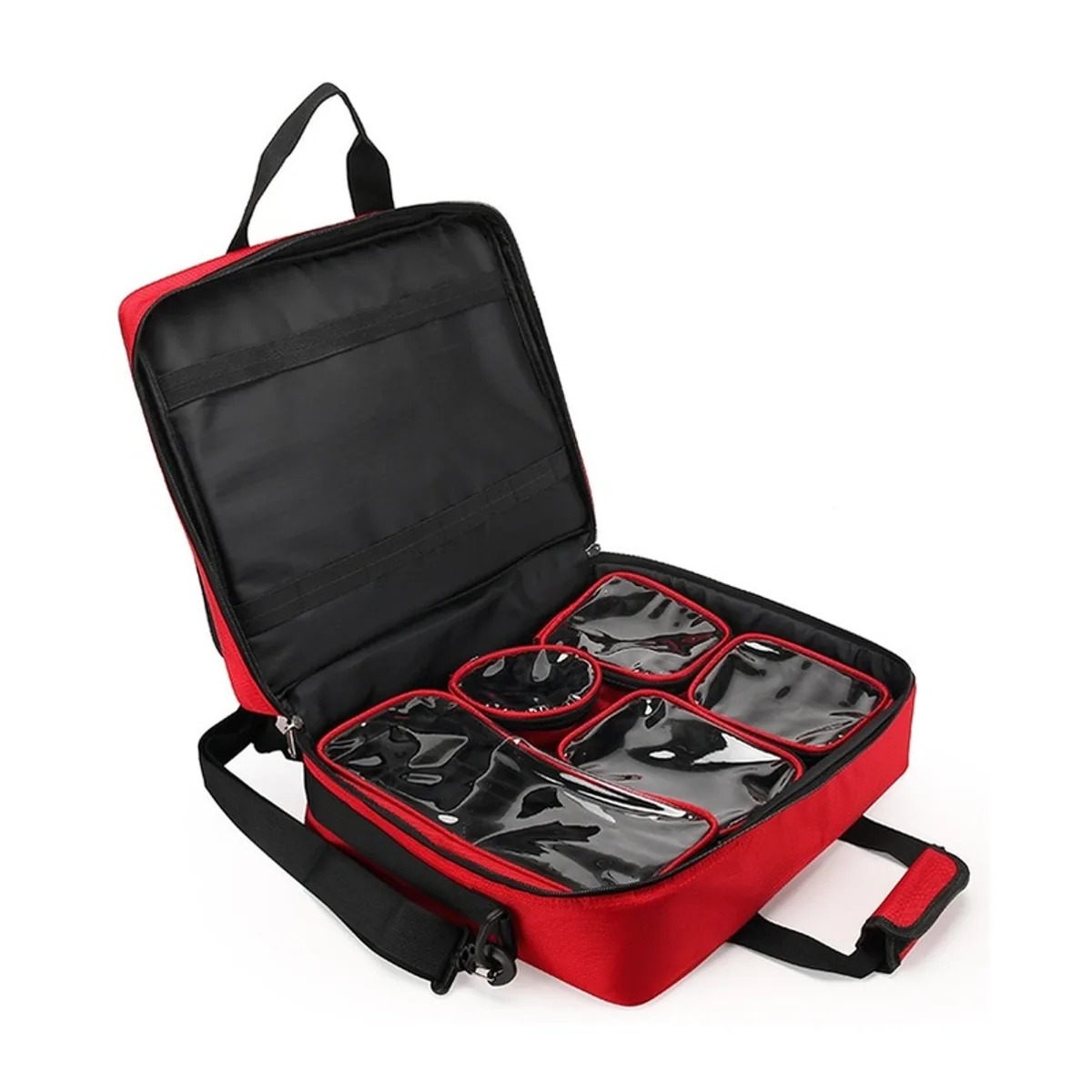 Red/Navy Blue/Military Green portable first aid bags detail view 7 - SKU 08804