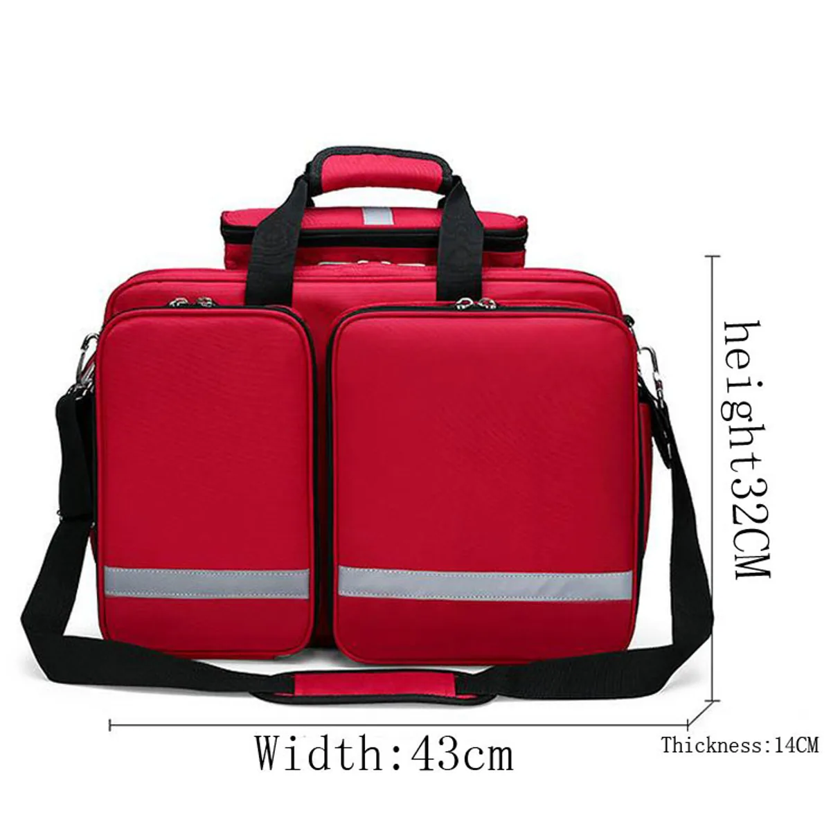 Red/Navy Blue/Military Green portable first aid bags detail view 4 - SKU 08807