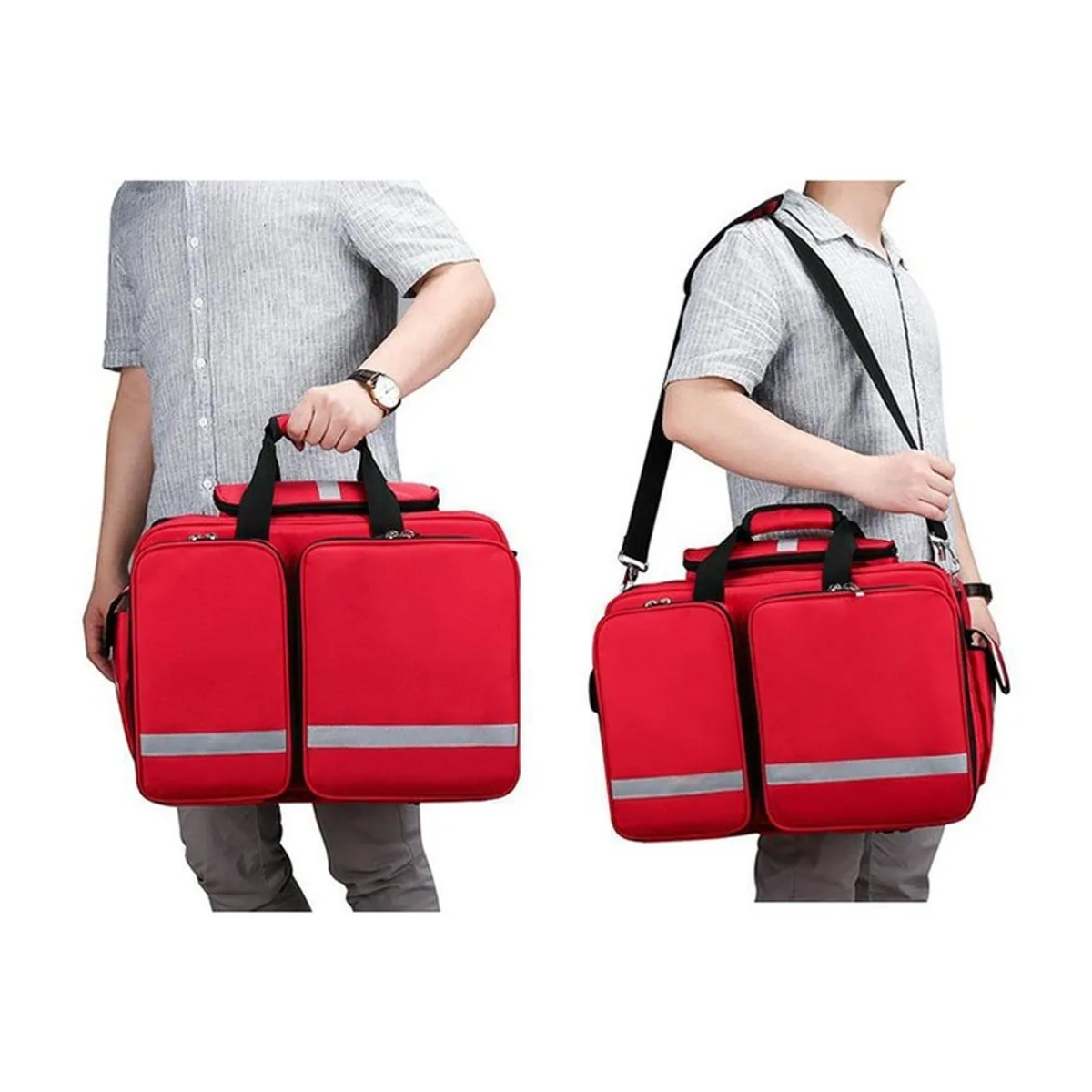 Red/Navy Blue/Military Green portable first aid bags detail view 6 - SKU 08807